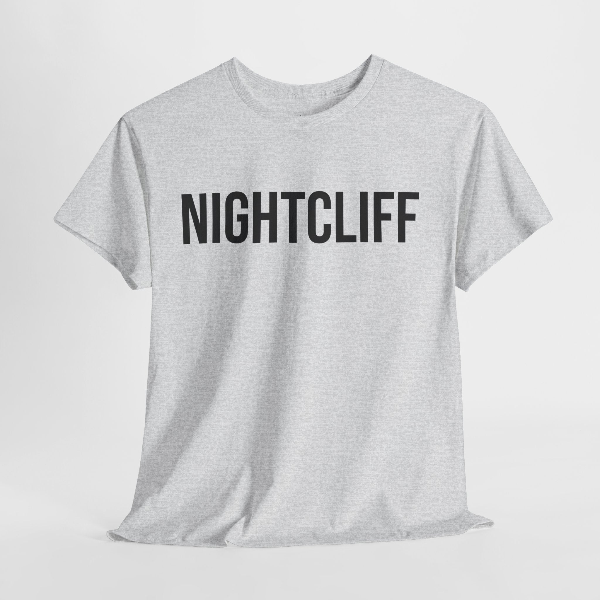 NIGHTCLIFF - Minimal Bold Lettering Cotton T‑Shirt
