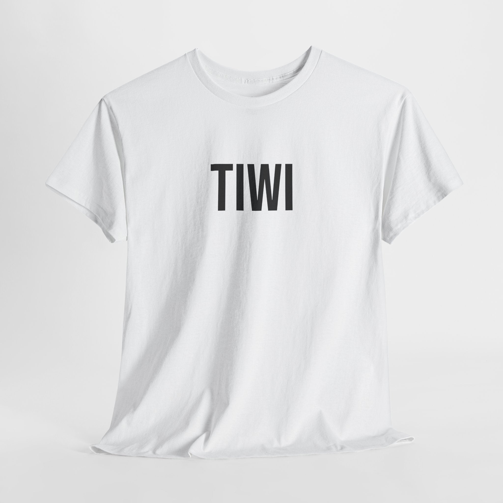 TIWI - Minimal Bold Lettering Cotton T‑Shirt