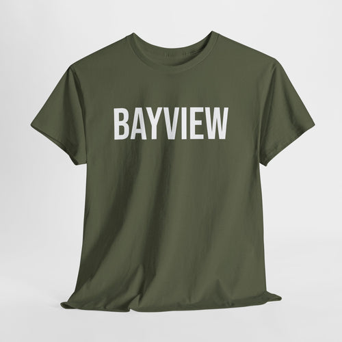 BAYVIEW - Minimal Bold Lettering Cotton T‑Shirt