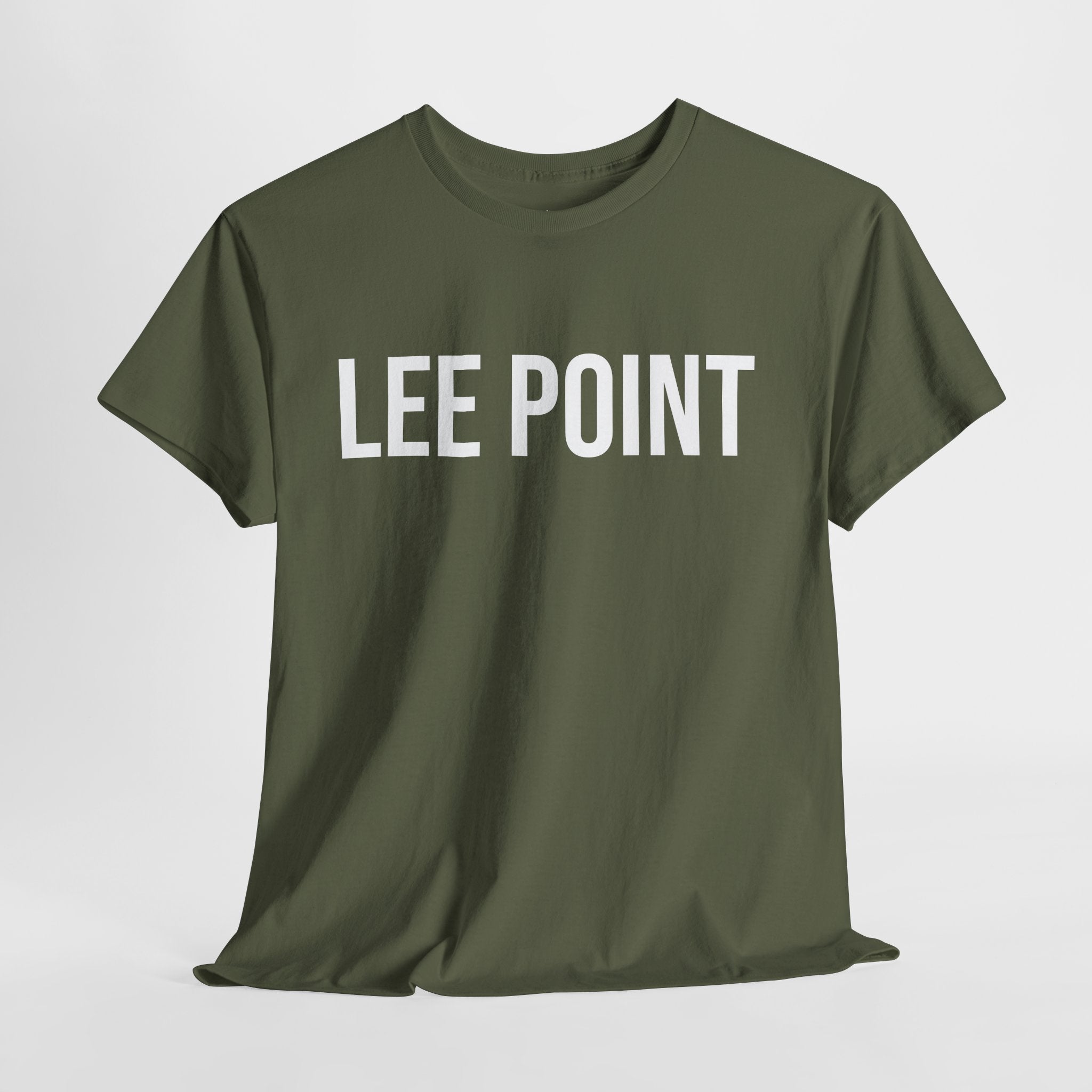 LEE POINT - Minimal Bold Lettering Cotton T‑Shirt