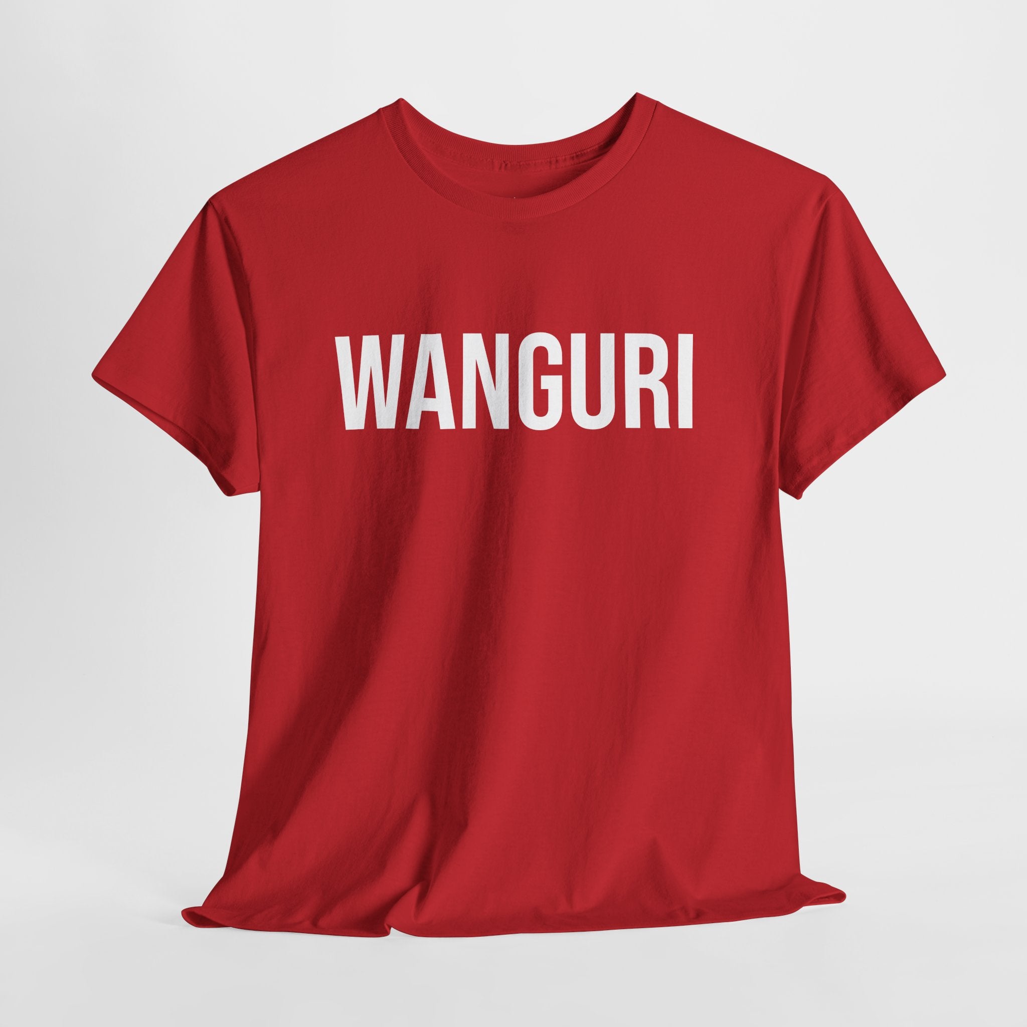 WANGURI - Minimal Bold Lettering Cotton T‑Shirt