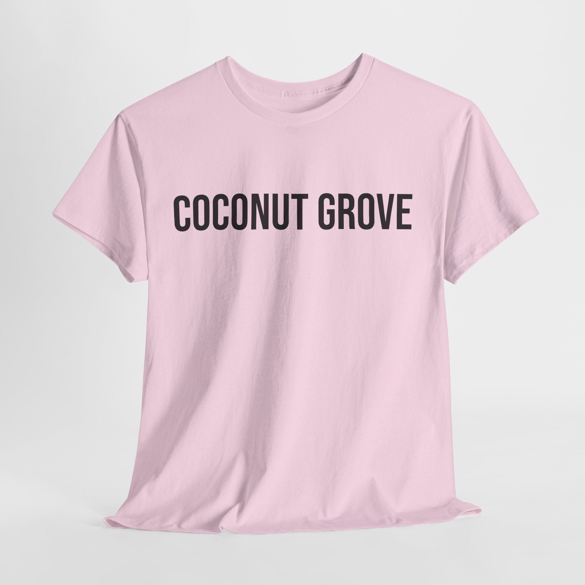 COCONUT GROVE - Minimal Bold Lettering Cotton T‑Shirt