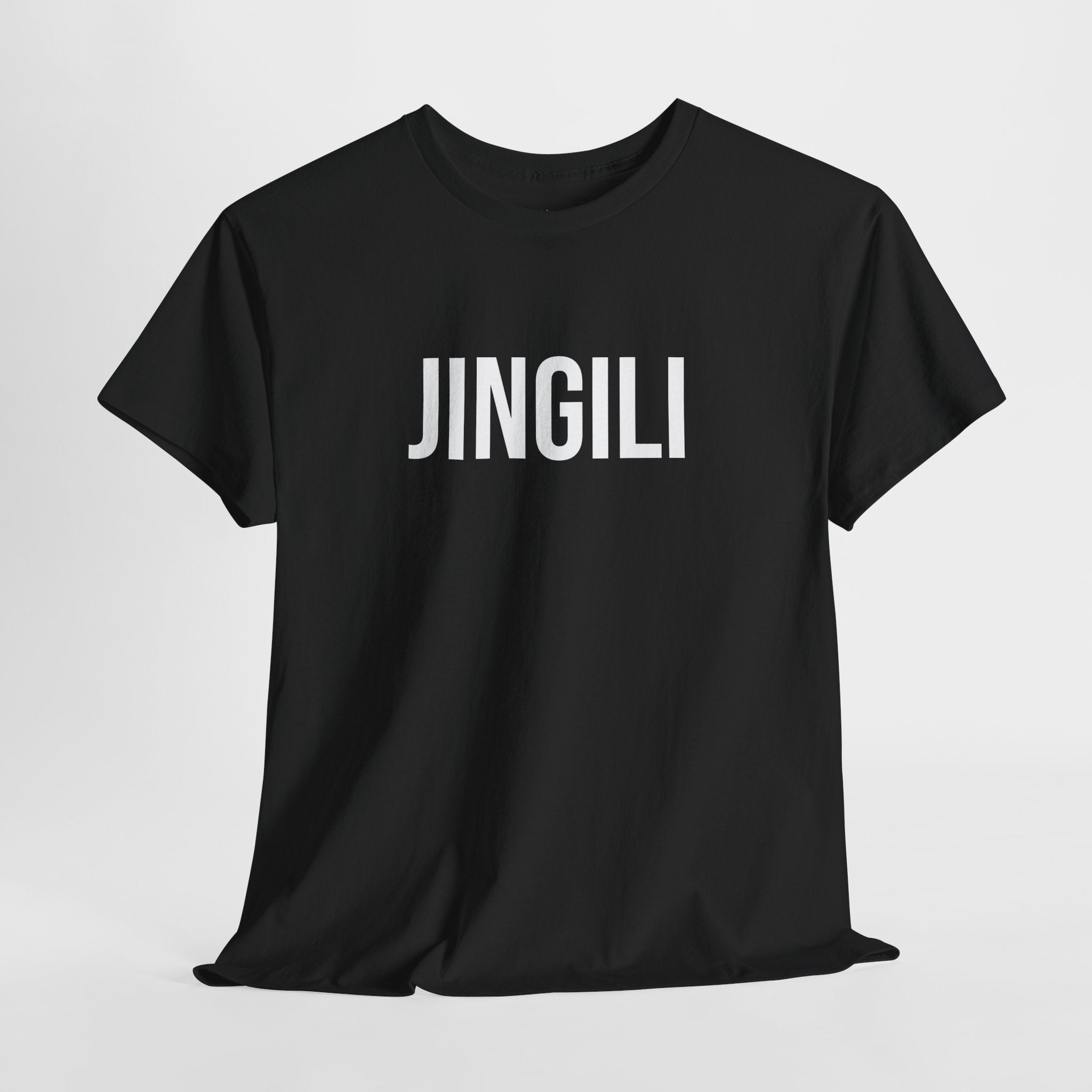 JINGILI - Minimal Bold Lettering Cotton T‑Shirt
