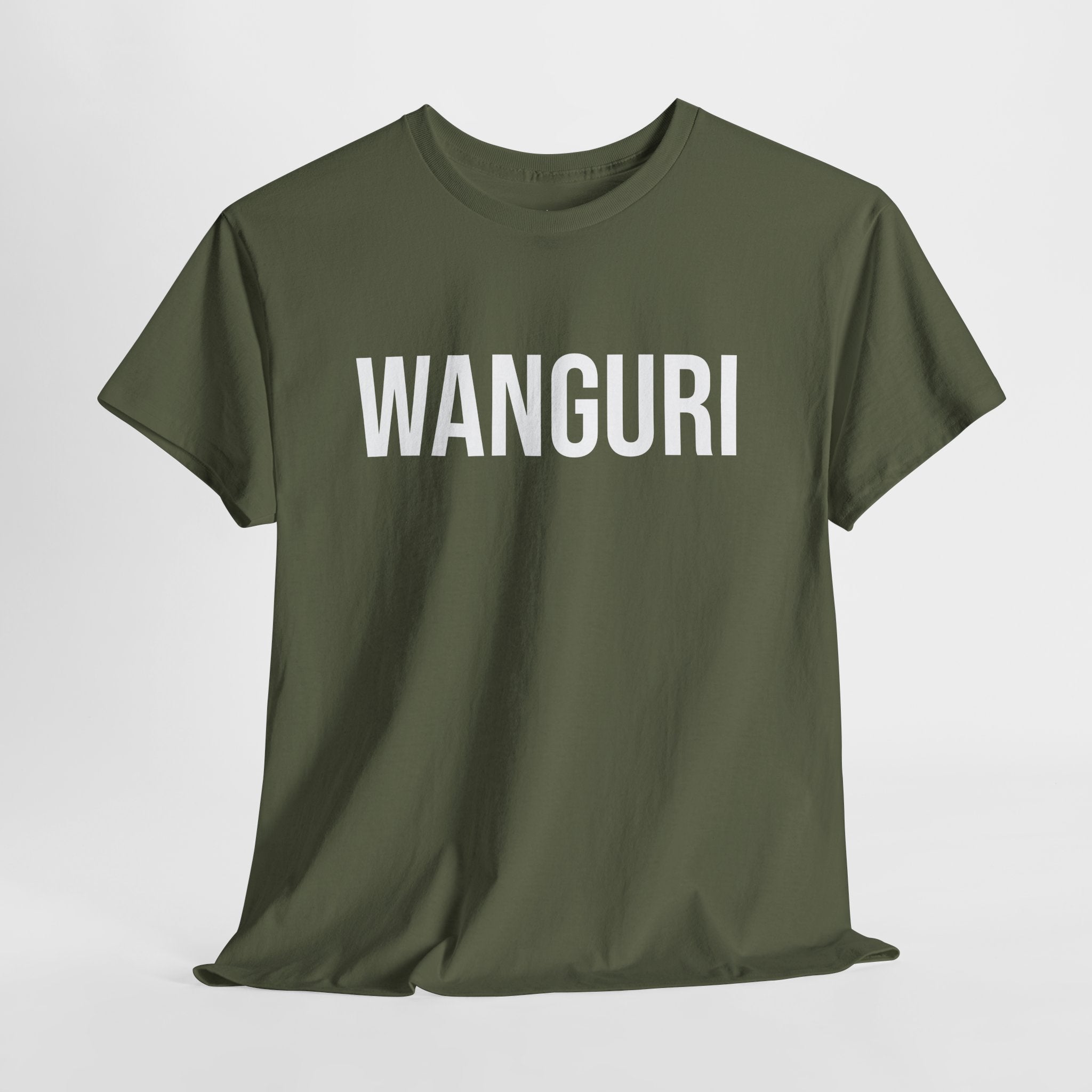 WANGURI - Minimal Bold Lettering Cotton T‑Shirt