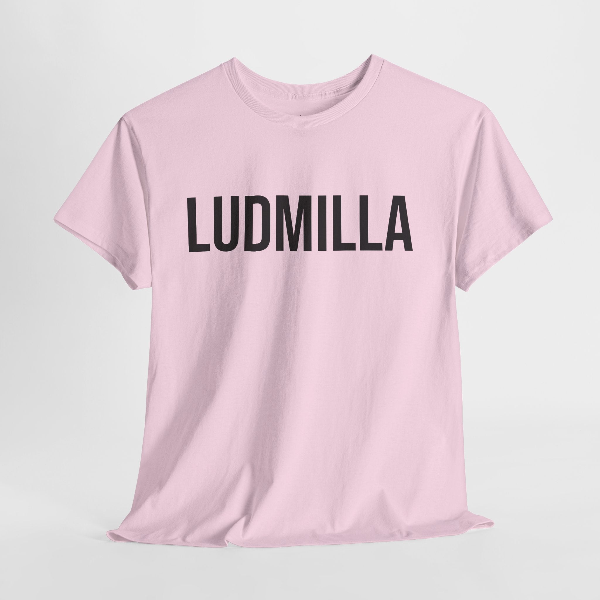 LUDMILLA - Minimal Bold Lettering Cotton T‑Shirt