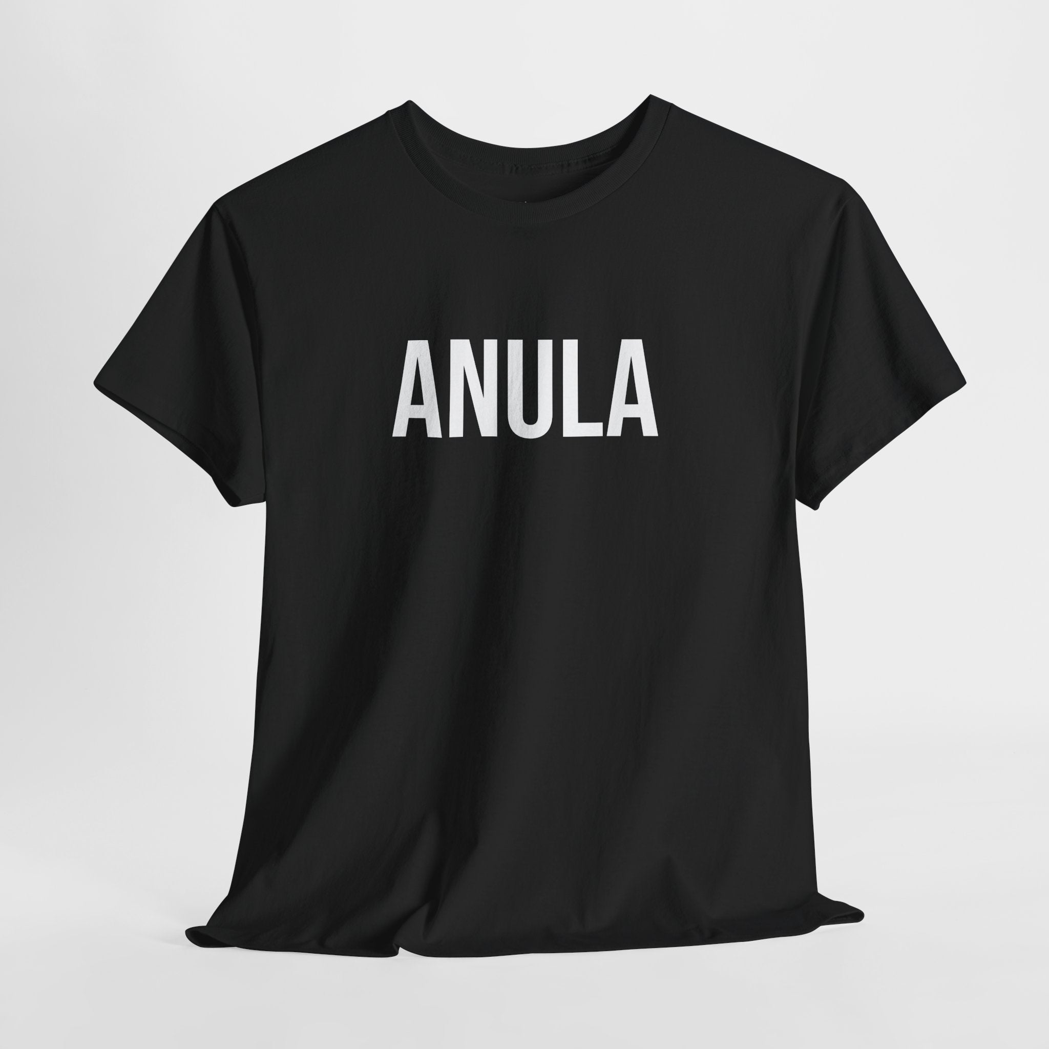 ANULA - Minimal Bold Lettering Cotton T‑Shirt