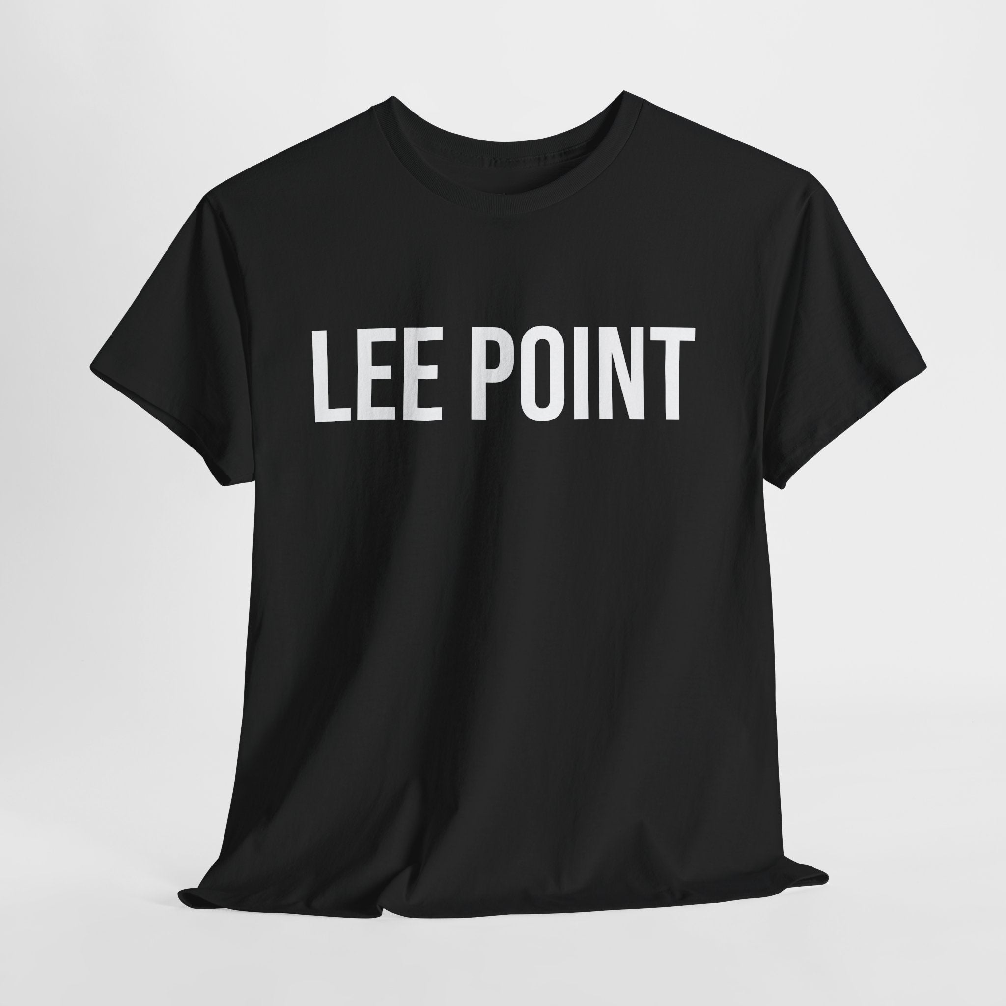 LEE POINT - Minimal Bold Lettering Cotton T‑Shirt