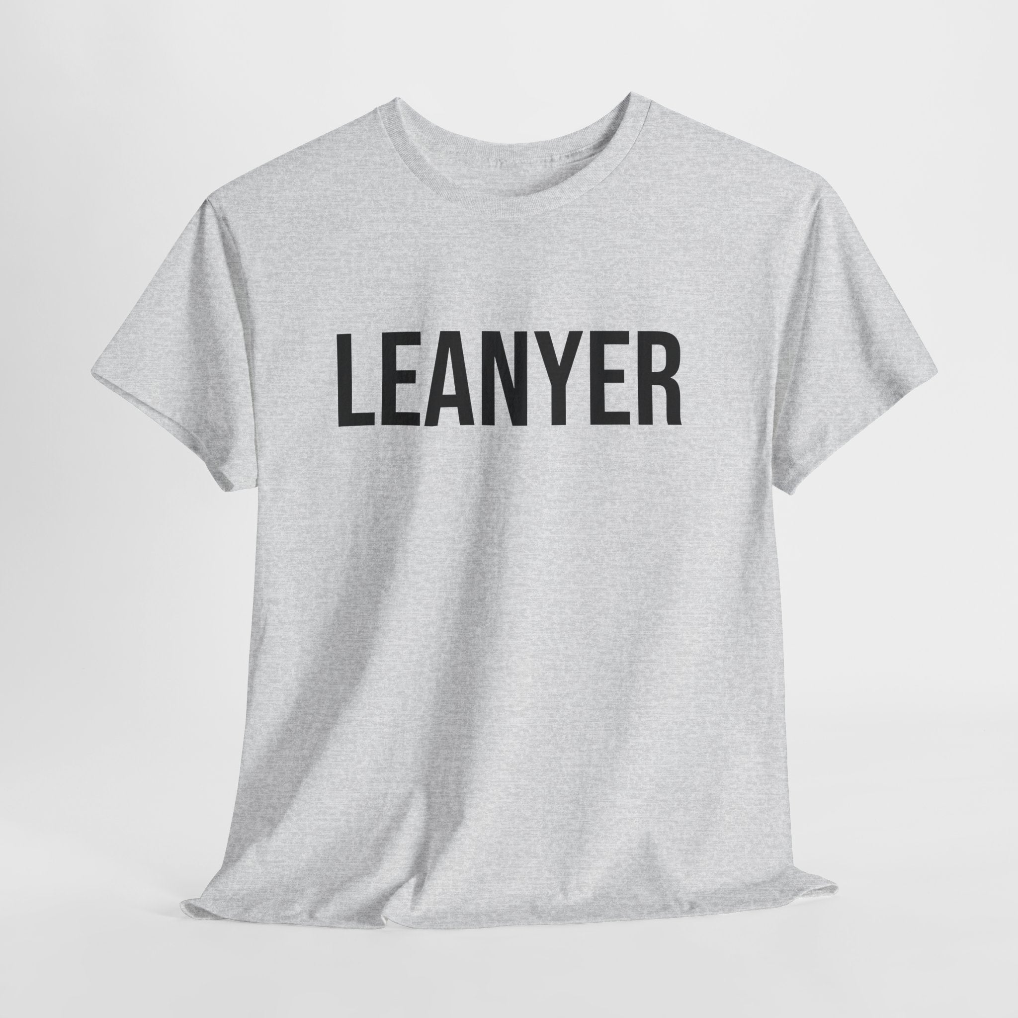 LEANYER - Minimal Bold Lettering Cotton T‑Shirt