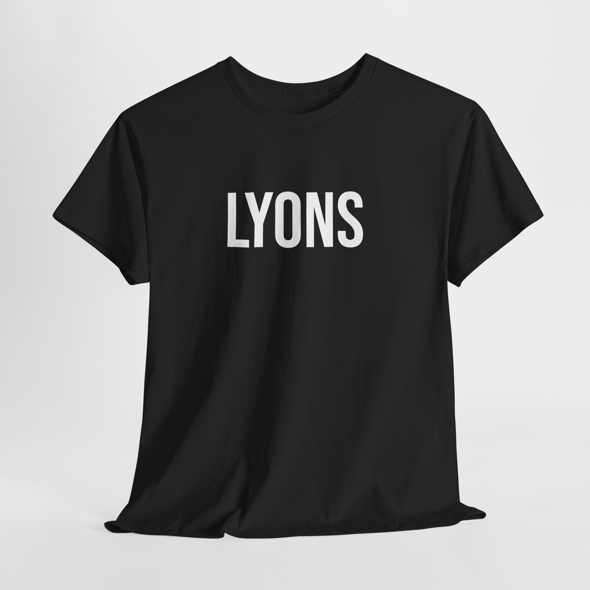 LYONS - Minimal Bold Lettering Cotton T‑Shirt