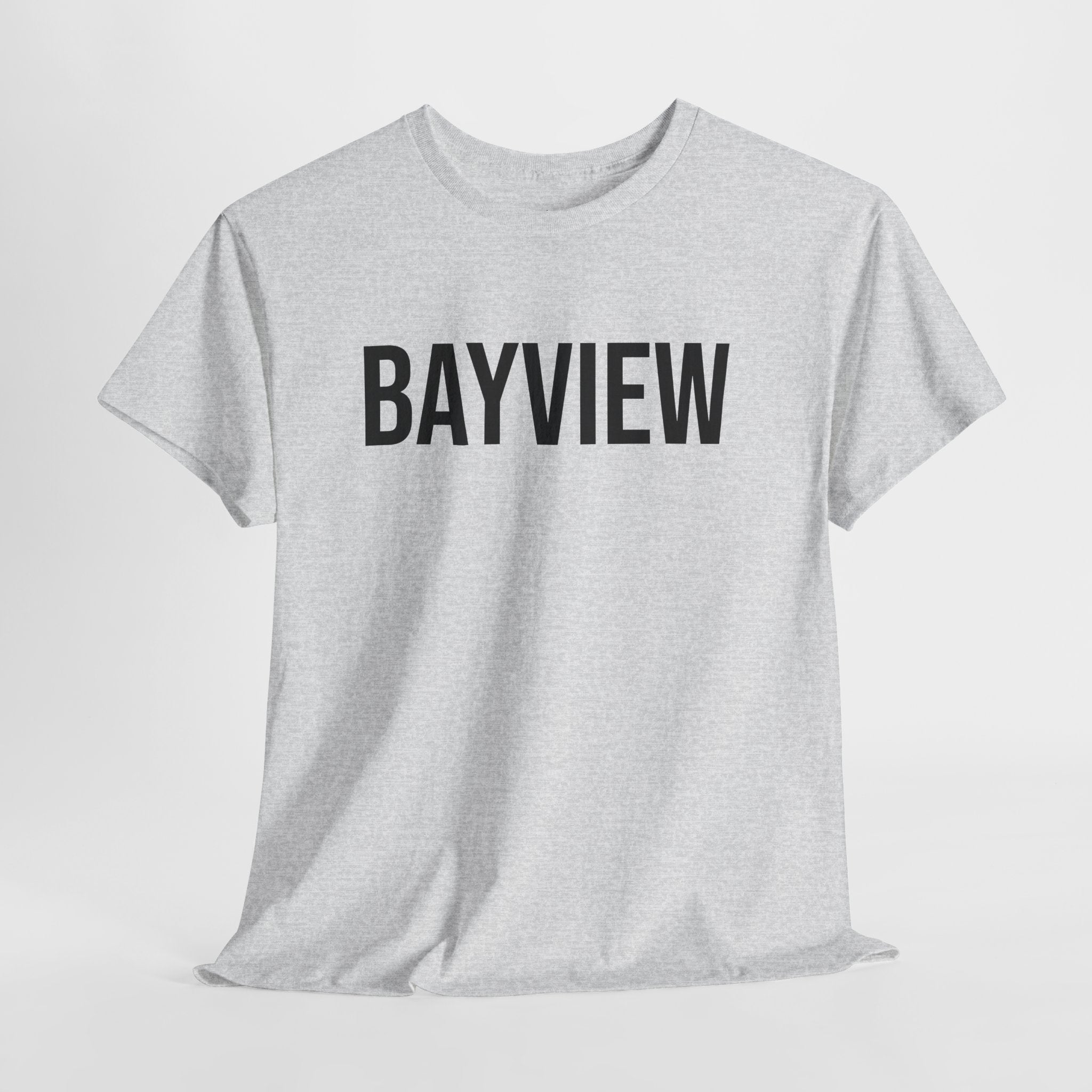 BAYVIEW - Minimal Bold Lettering Cotton T‑Shirt