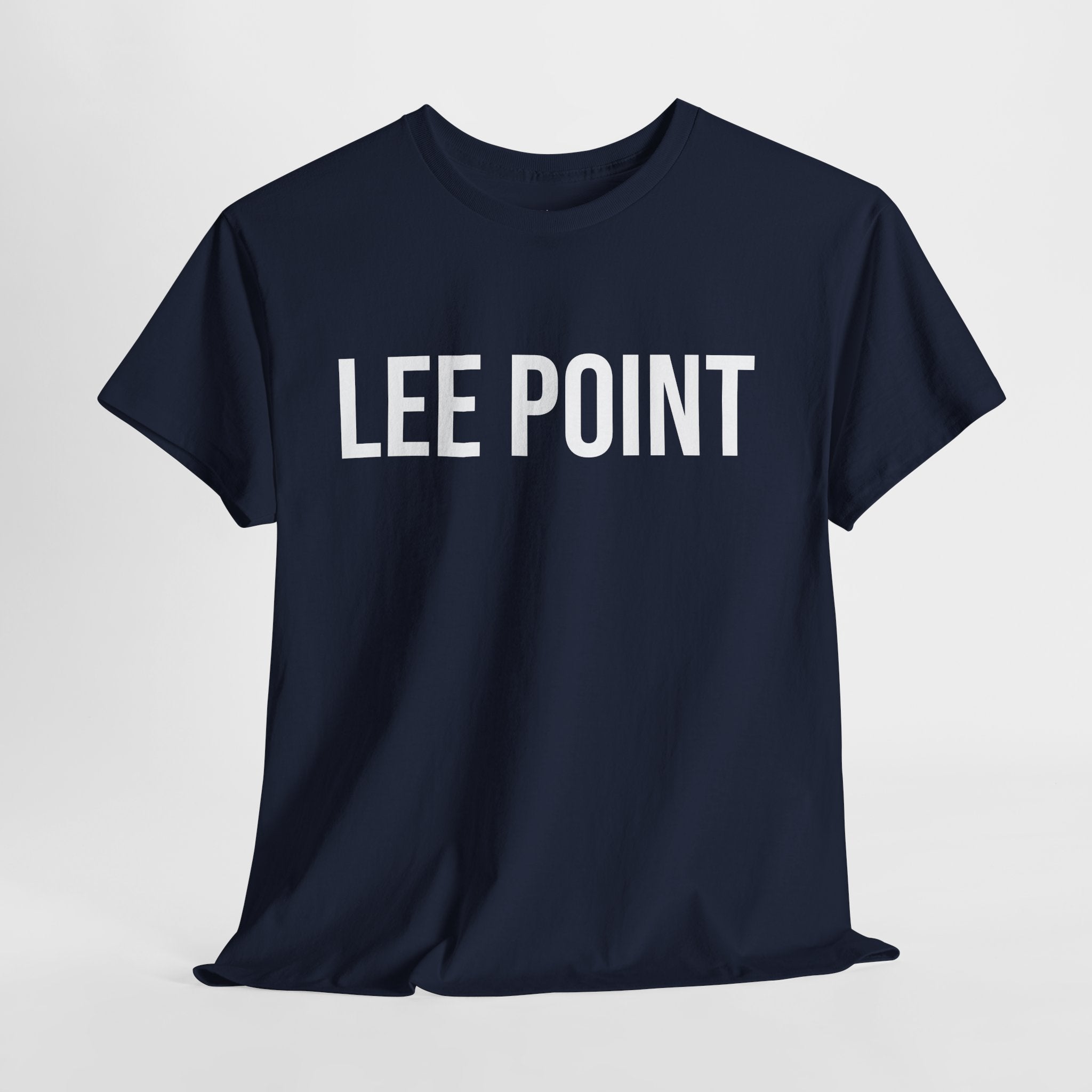 LEE POINT - Minimal Bold Lettering Cotton T‑Shirt