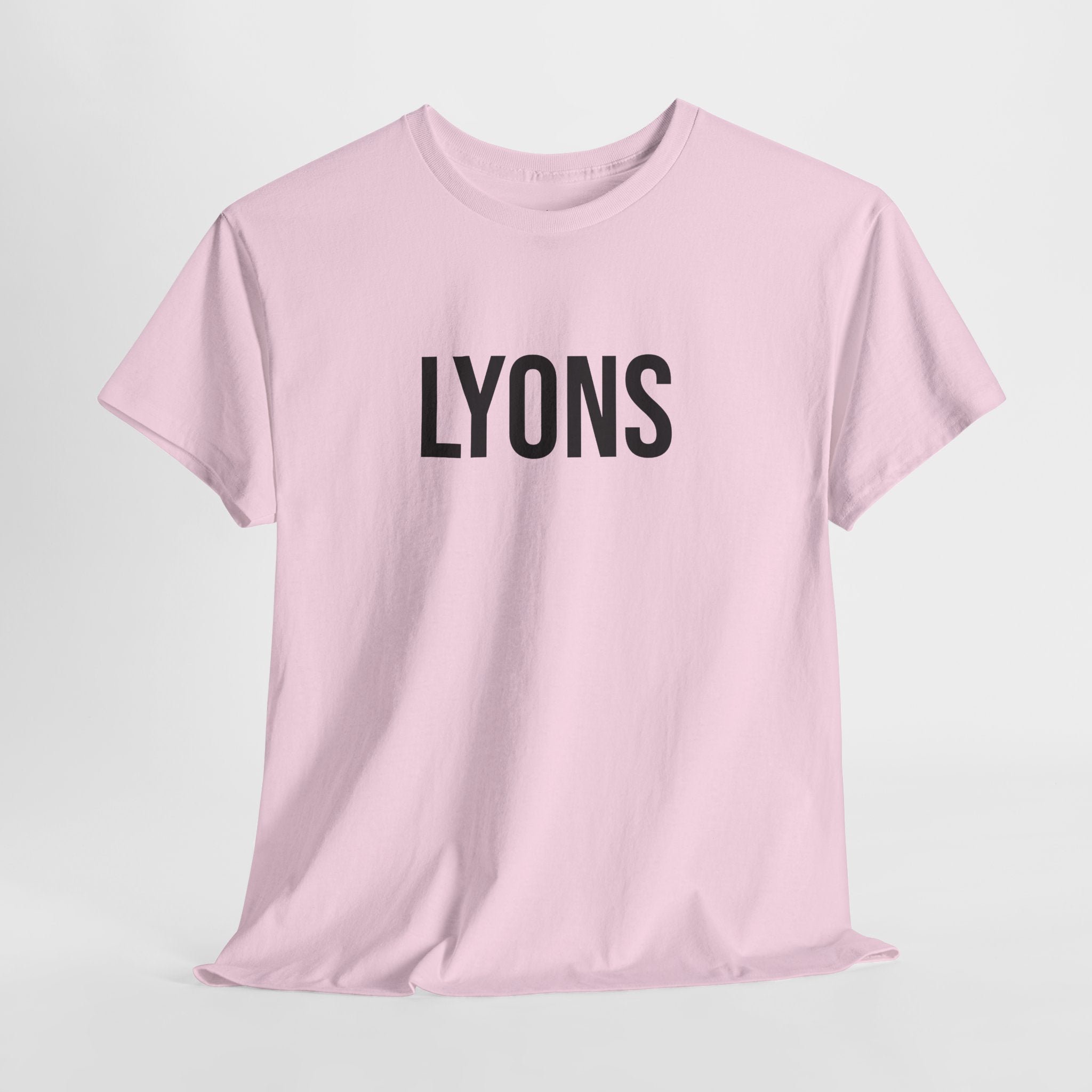 LYONS - Minimal Bold Lettering Cotton T‑Shirt