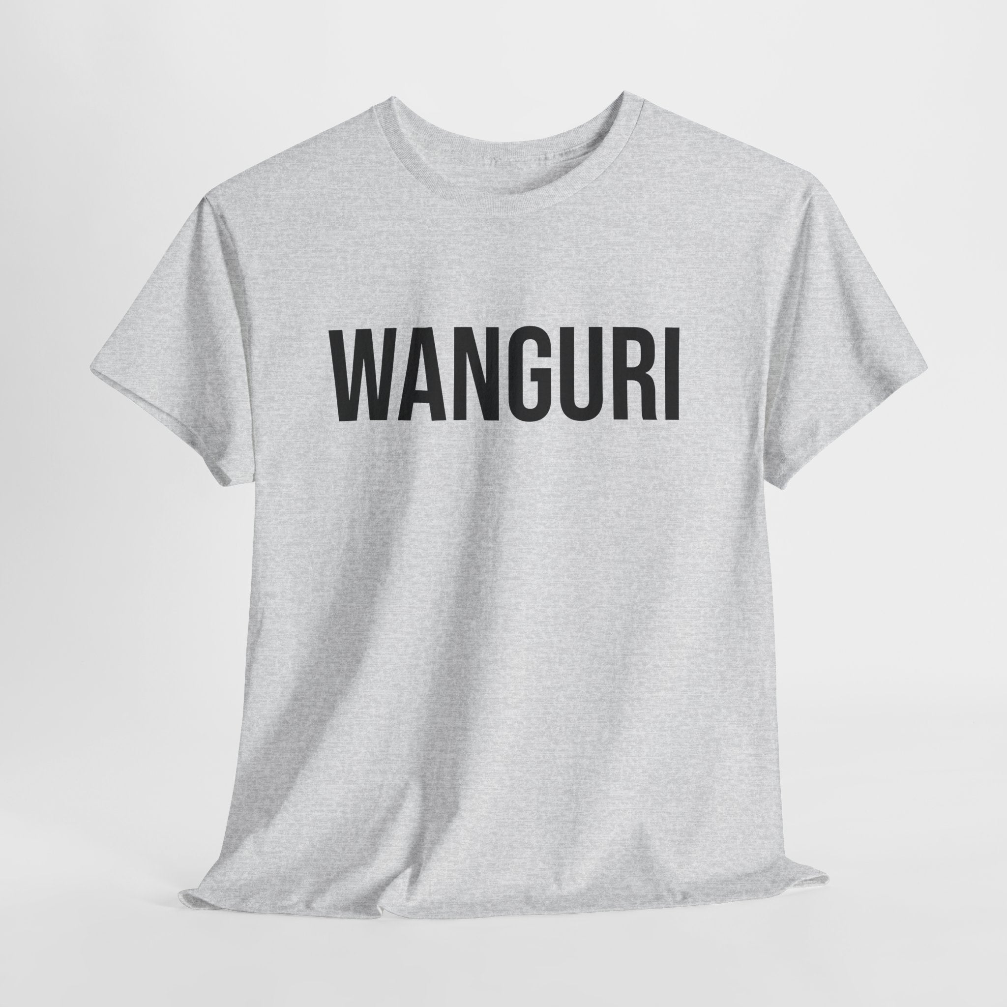 WANGURI - Minimal Bold Lettering Cotton T‑Shirt