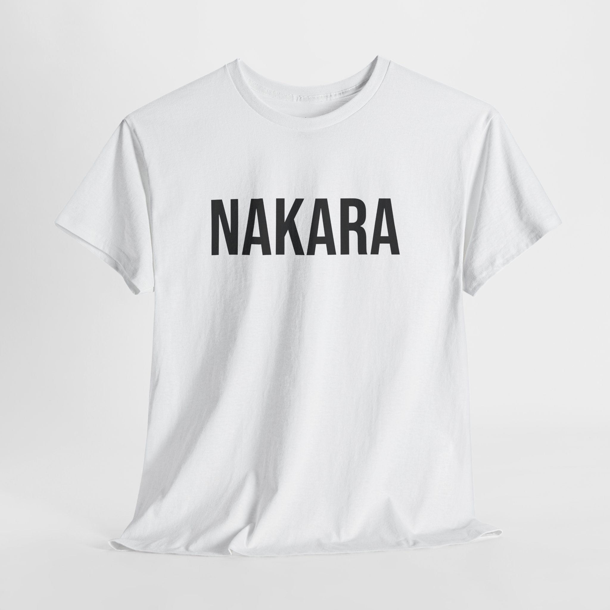 NAKARA - Minimal Bold Lettering Cotton T‑Shirt