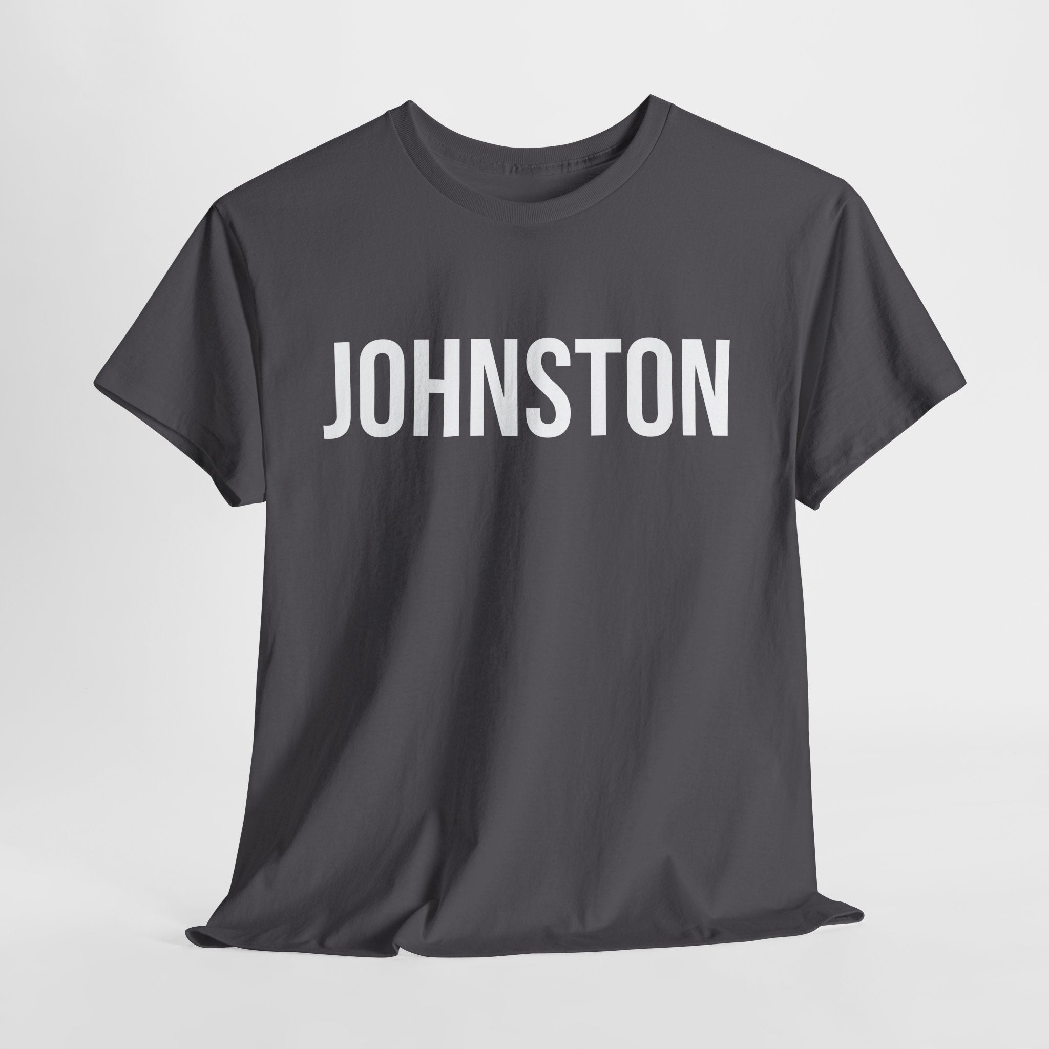 JOHNSTON - Minimal Bold Lettering Cotton T‑Shirt