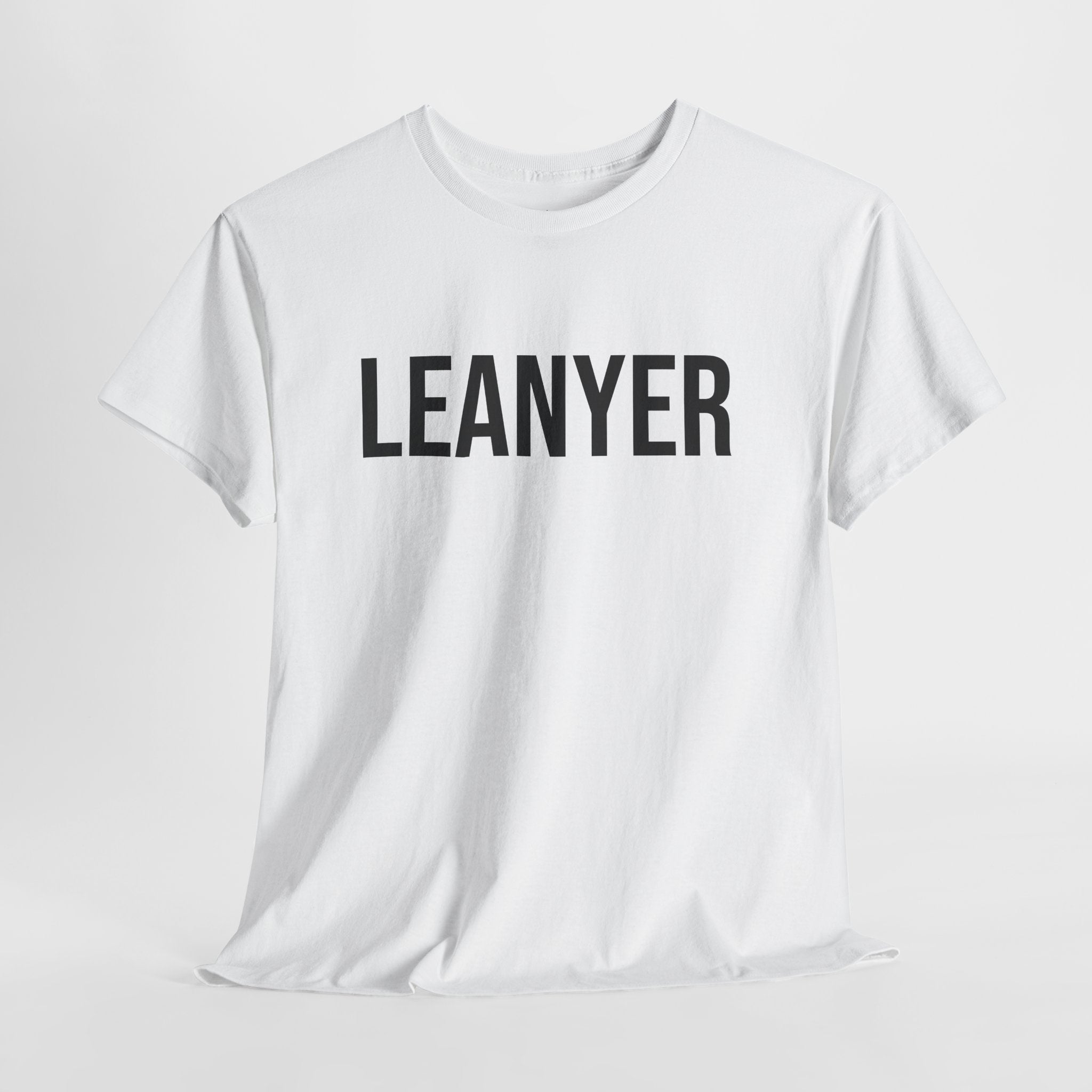 LEANYER - Minimal Bold Lettering Cotton T‑Shirt
