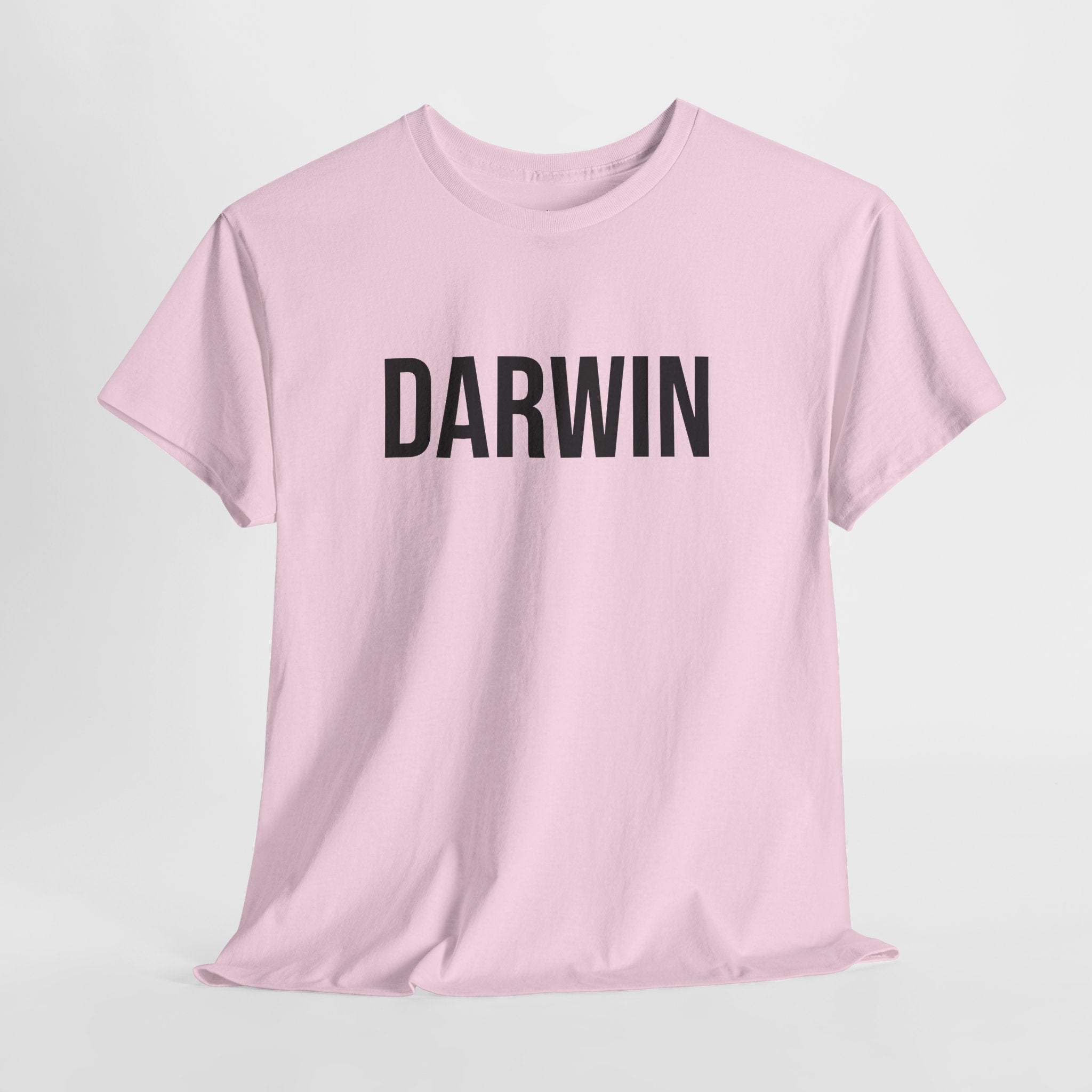 DARWIN - Minimal Bold Lettering Cotton T‑Shirt