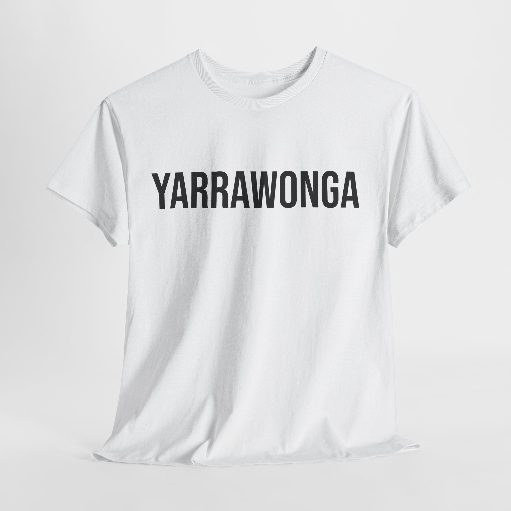 YARRAWONGA - Minimal Bold Lettering Cotton T‑Shirt