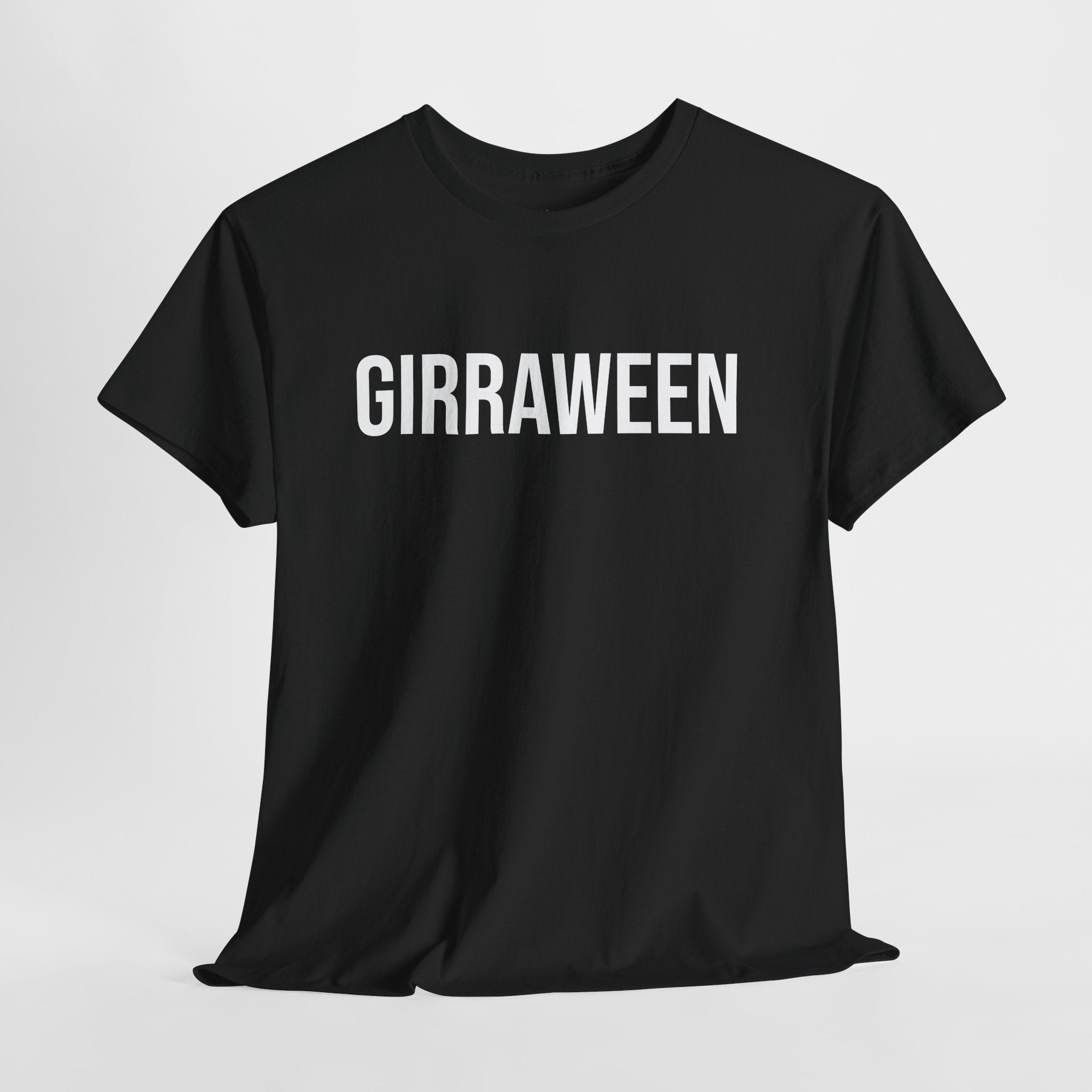 GIRRAWEEN - Minimal Bold Lettering Cotton T‑Shirt