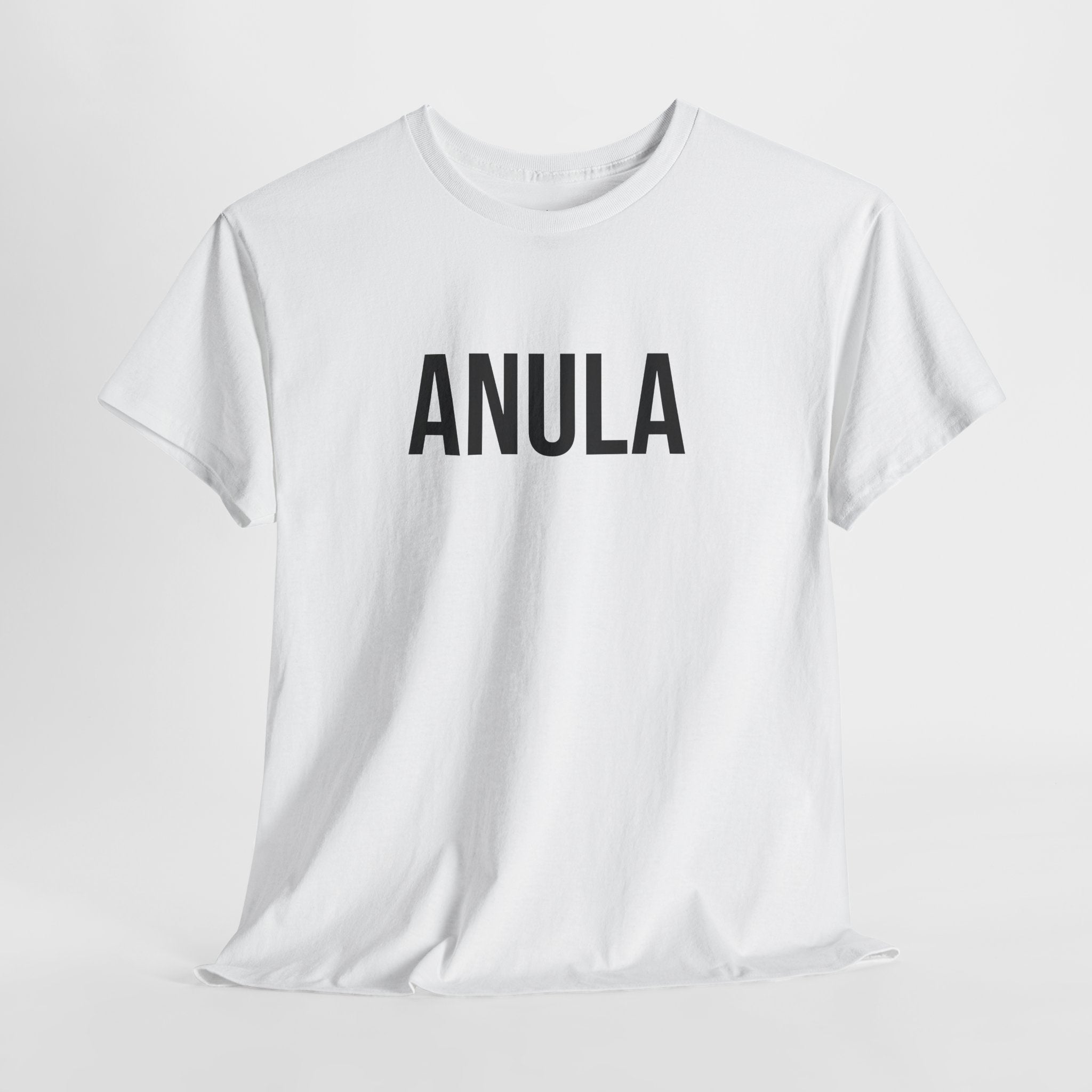 ANULA - Minimal Bold Lettering Cotton T‑Shirt