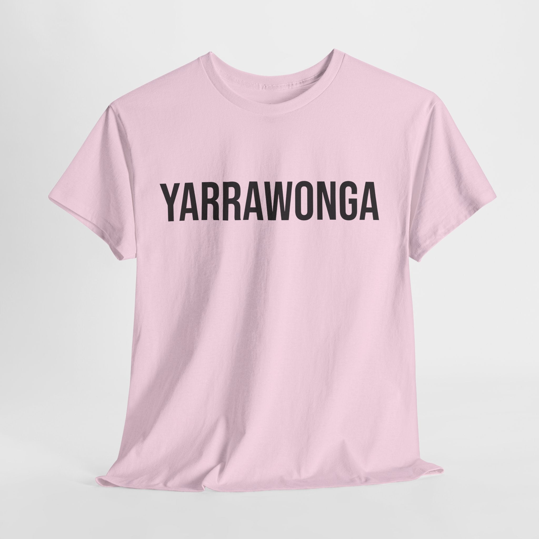 YARRAWONGA - Minimal Bold Lettering Cotton T‑Shirt