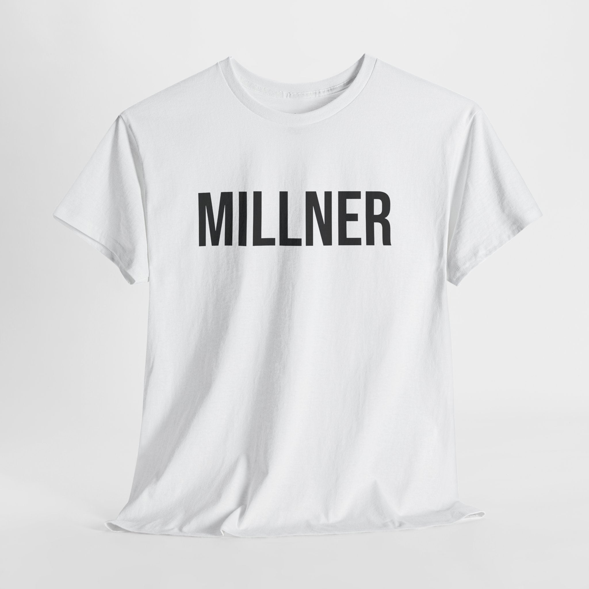 MILLNER - Minimal Bold Lettering Cotton T‑Shirt