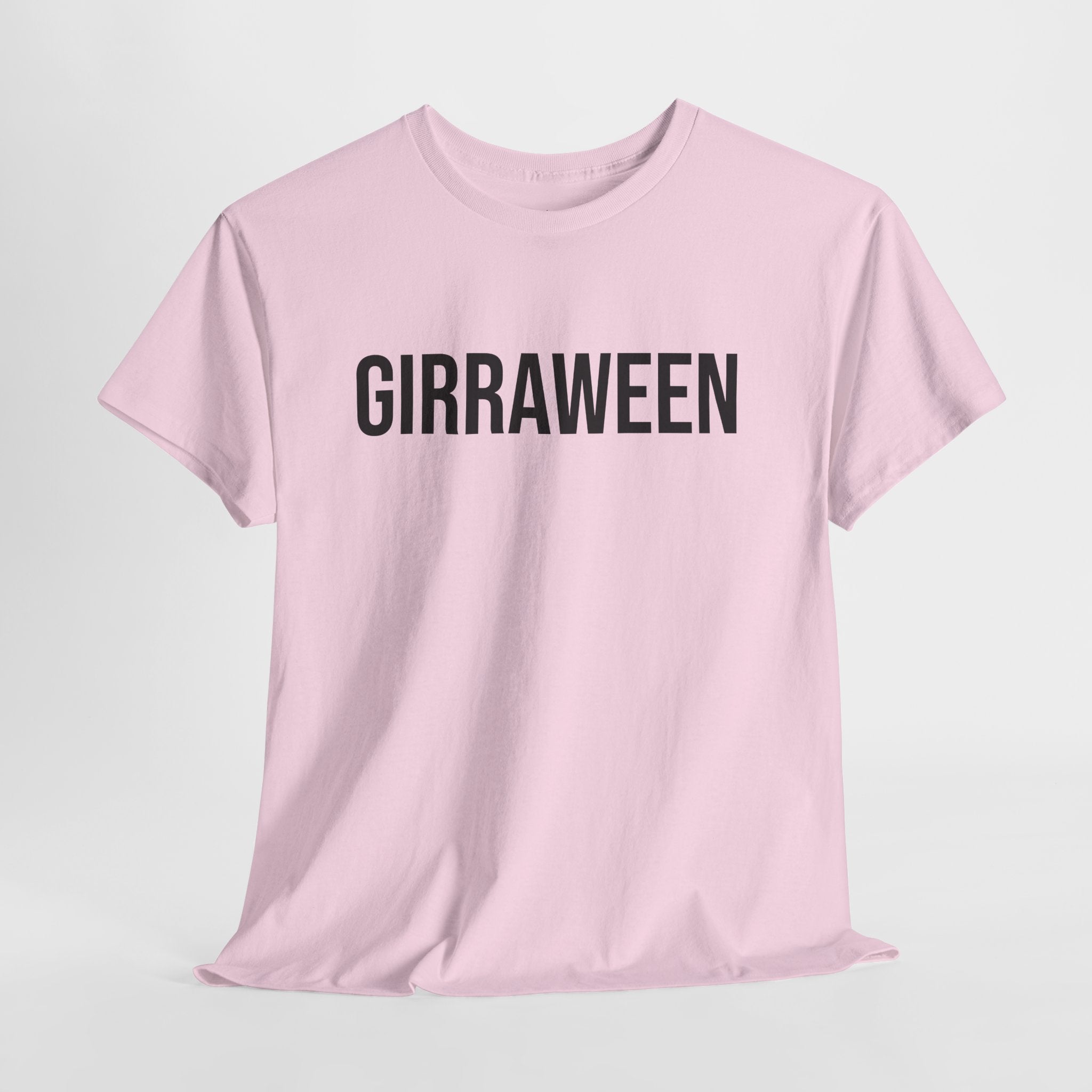 GIRRAWEEN - Minimal Bold Lettering Cotton T‑Shirt