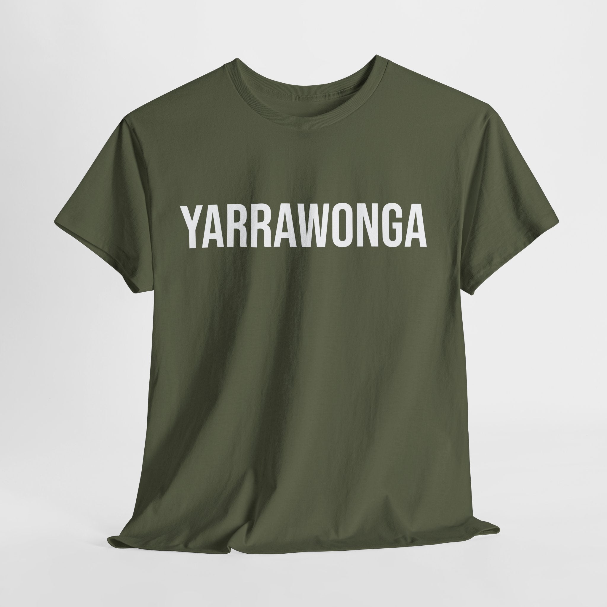 YARRAWONGA - Minimal Bold Lettering Cotton T‑Shirt