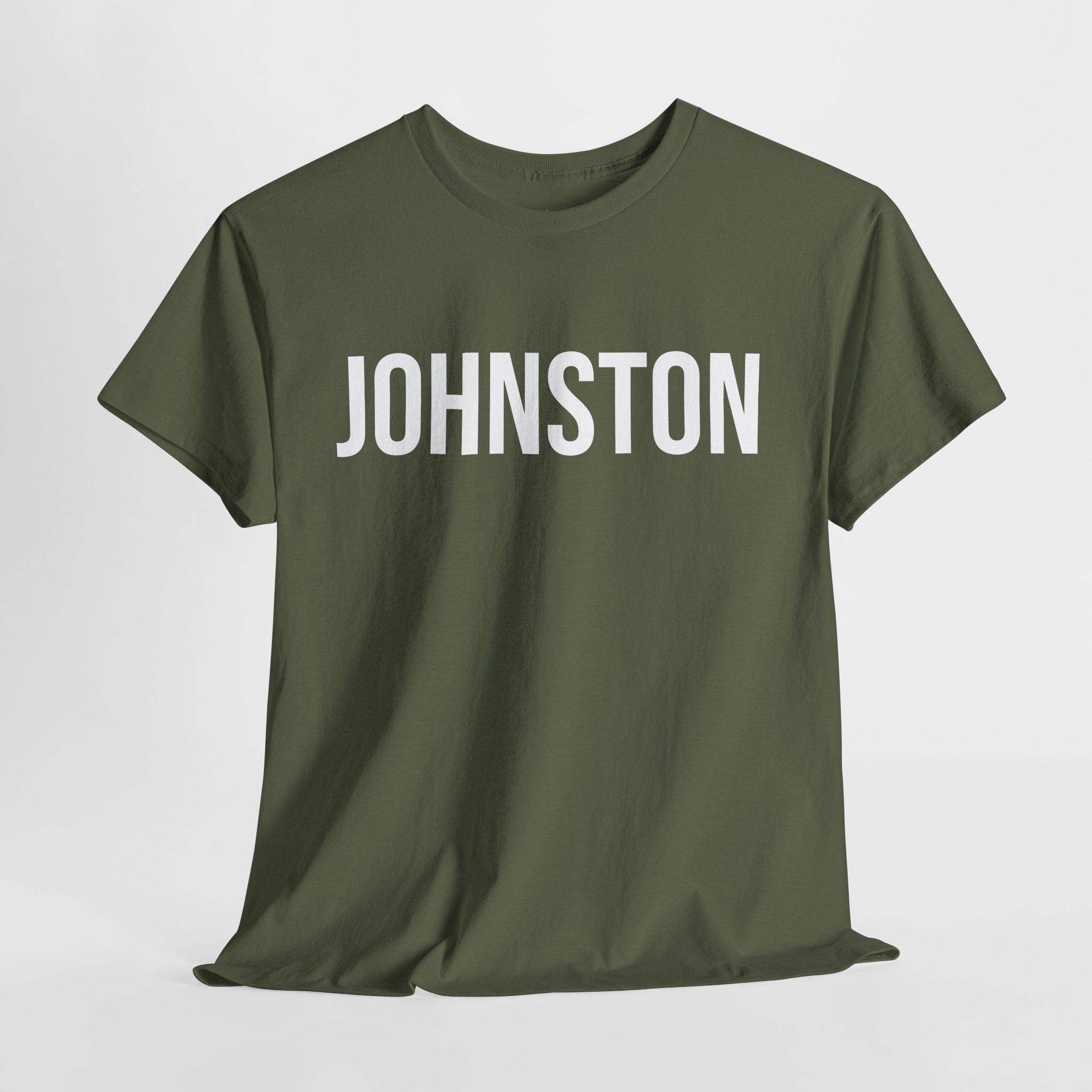 JOHNSTON - Minimal Bold Lettering Cotton T‑Shirt