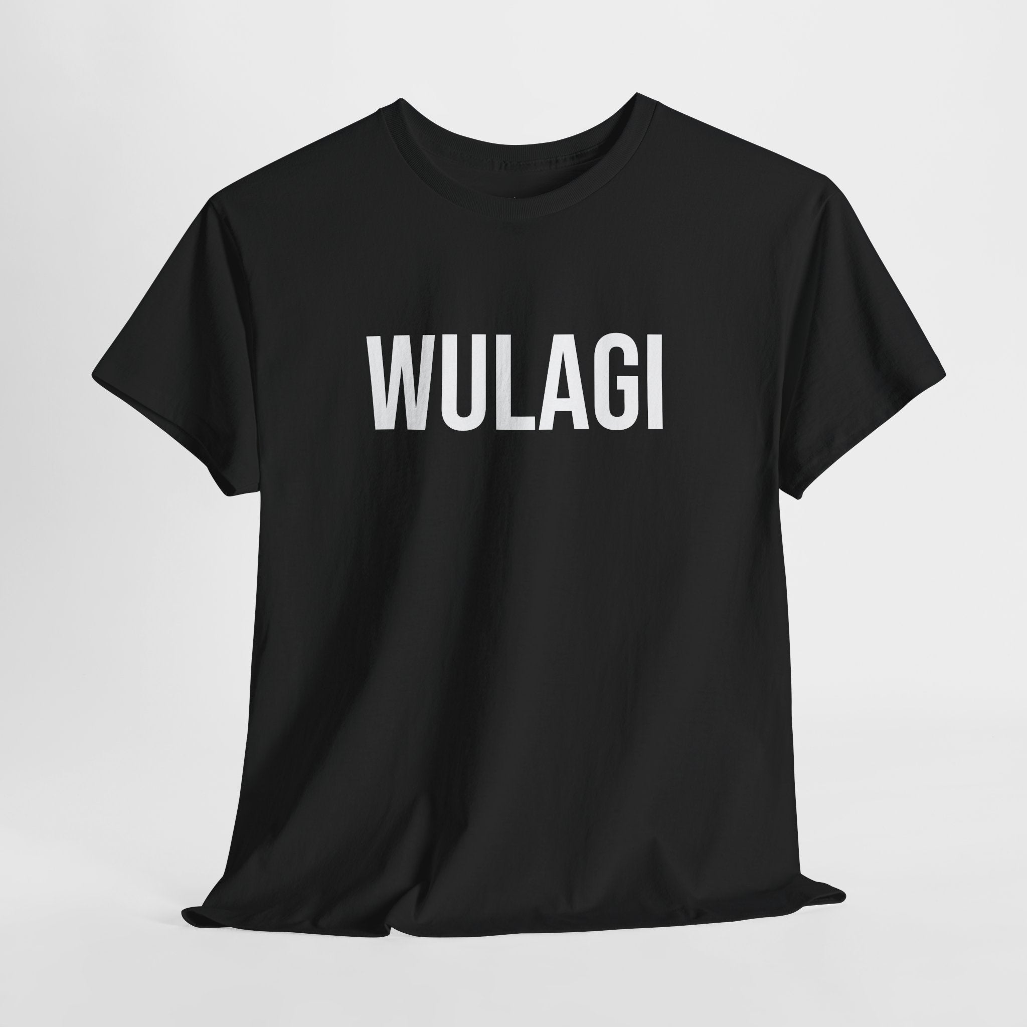 WULAGI - Minimal Bold Lettering Cotton T‑Shirt