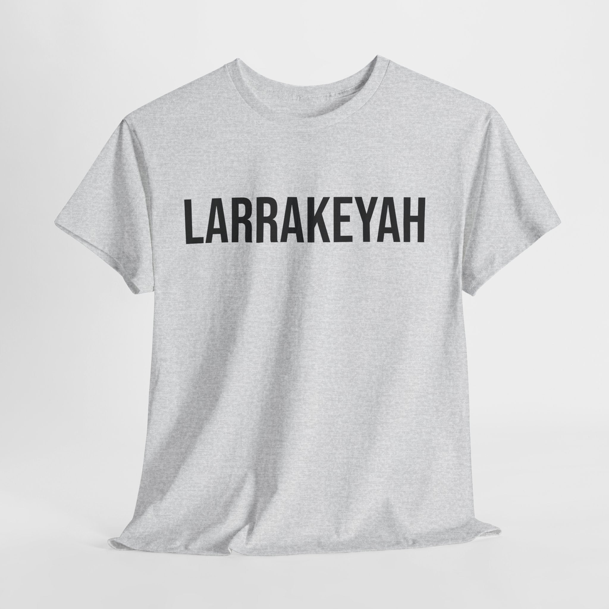LARRAKEYAH - Minimal Bold Lettering Cotton T‑Shirt