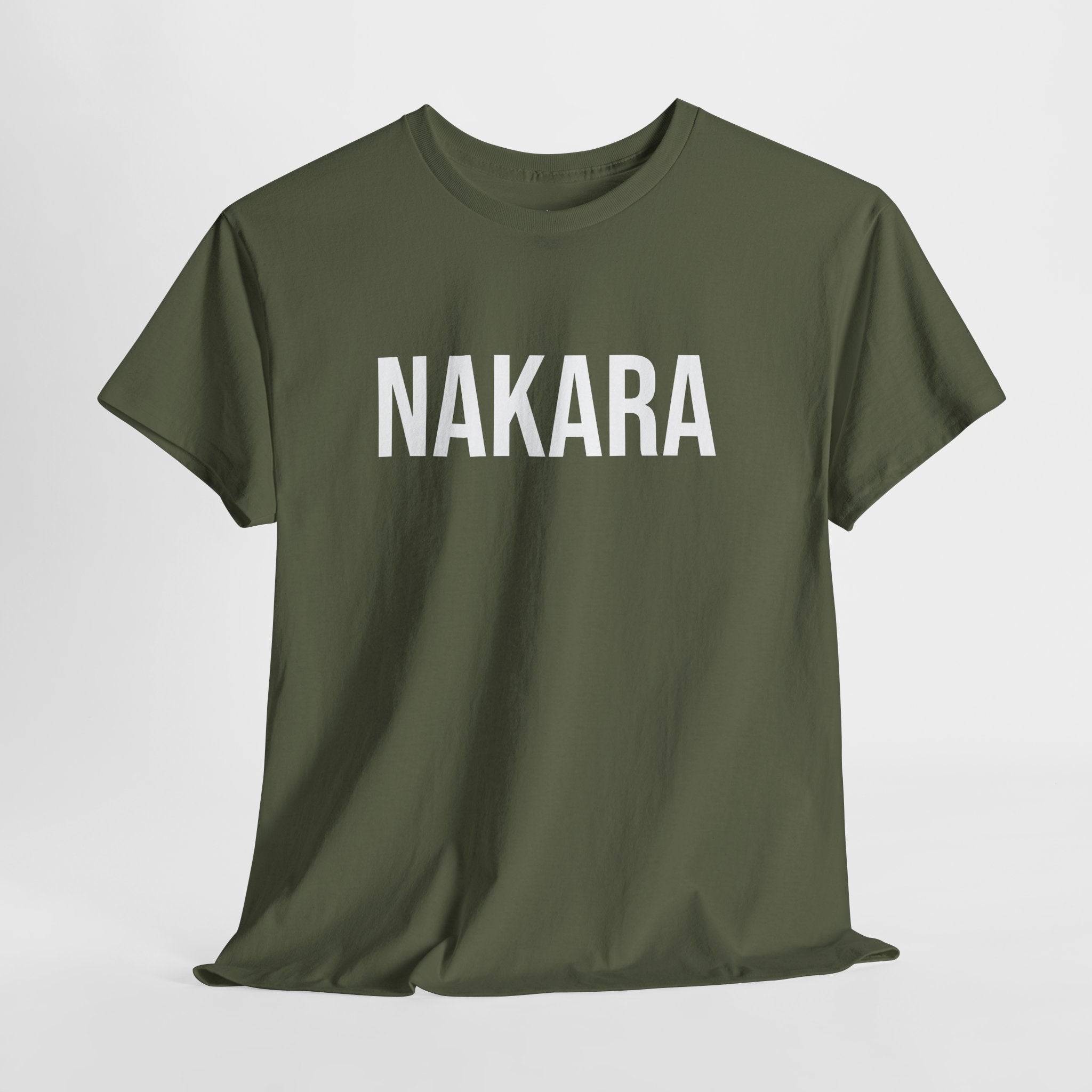 NAKARA - Minimal Bold Lettering Cotton T‑Shirt