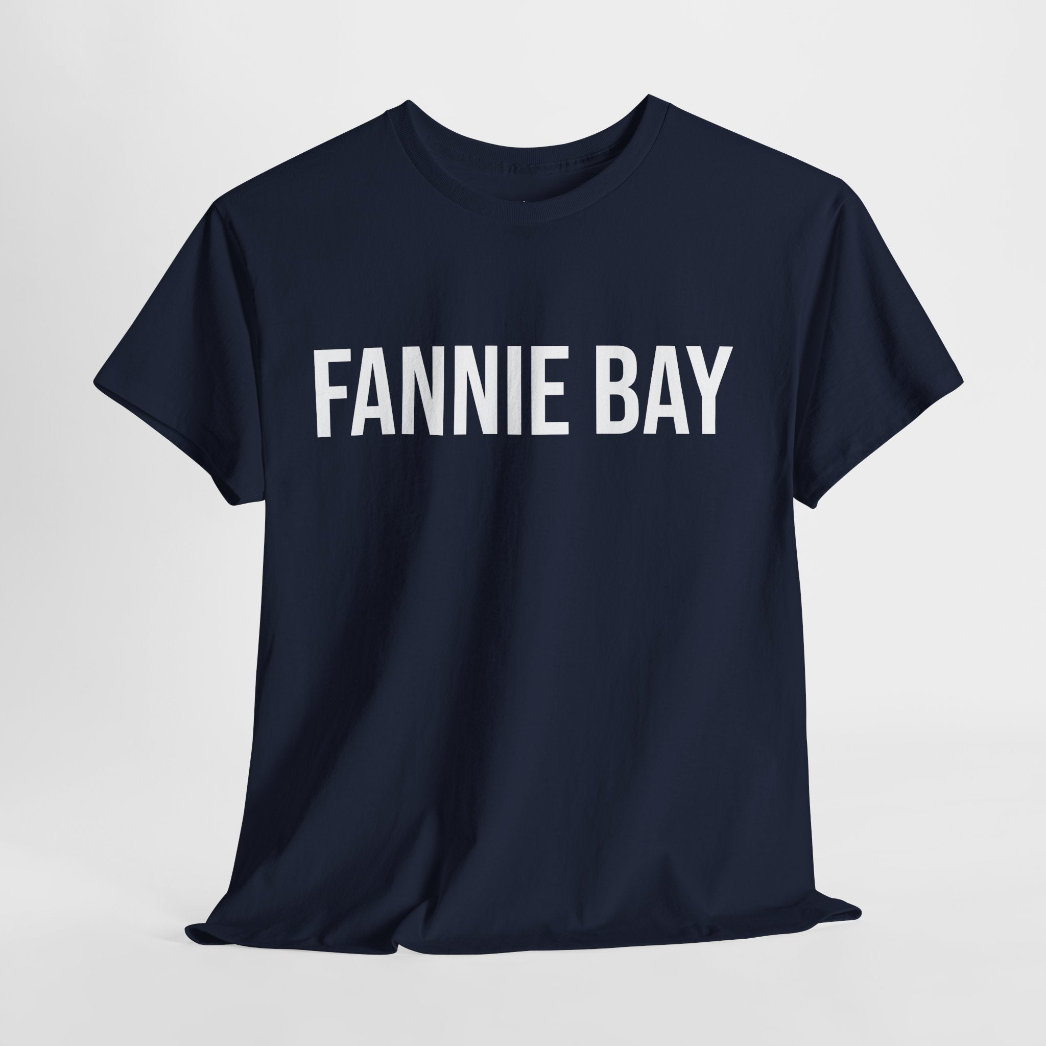 FANNIE BAY - Minimal Bold Lettering Cotton T‑Shirt