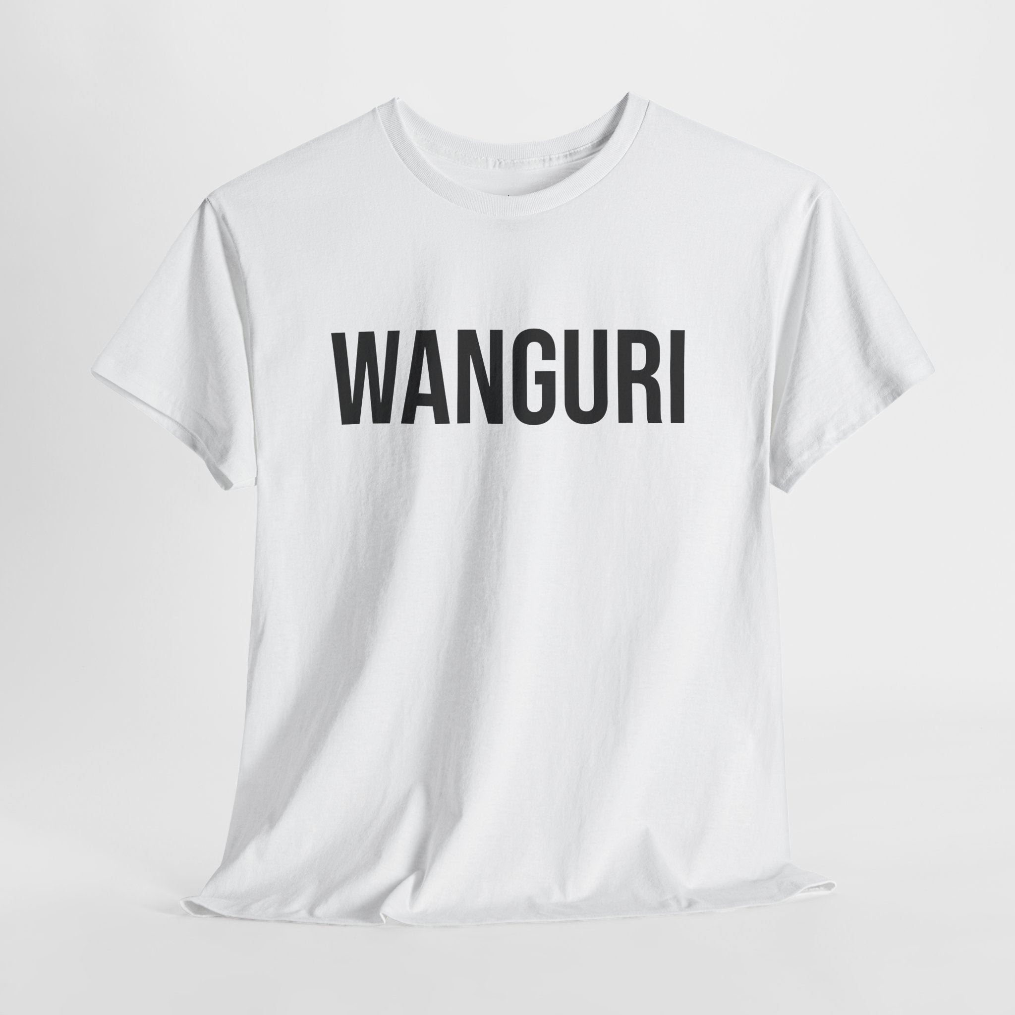 WANGURI - Minimal Bold Lettering Cotton T‑Shirt