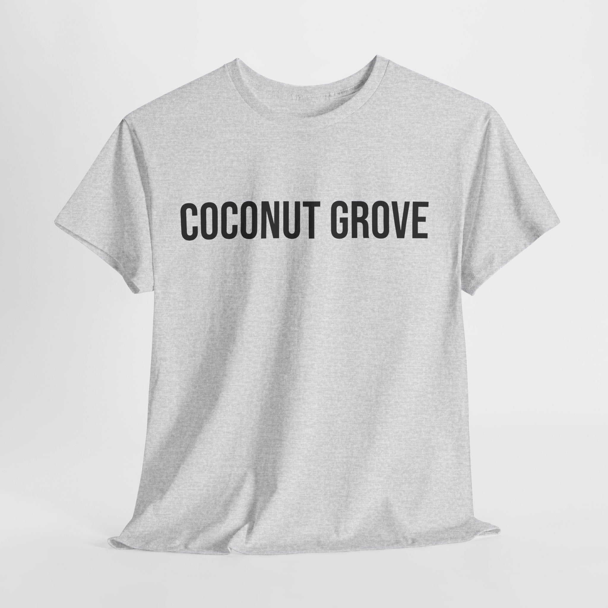 COCONUT GROVE - Minimal Bold Lettering Cotton T‑Shirt