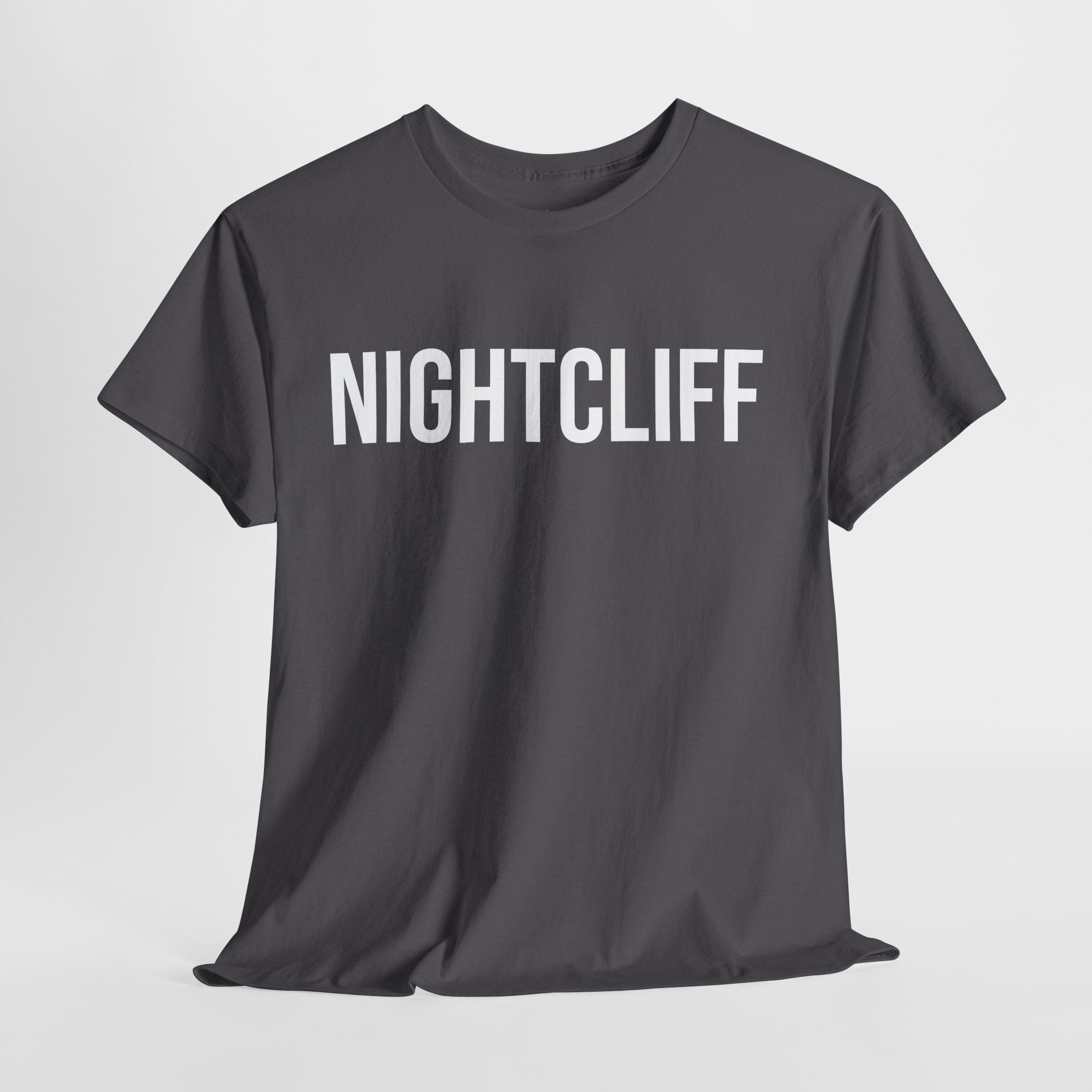 NIGHTCLIFF - Minimal Bold Lettering Cotton T‑Shirt