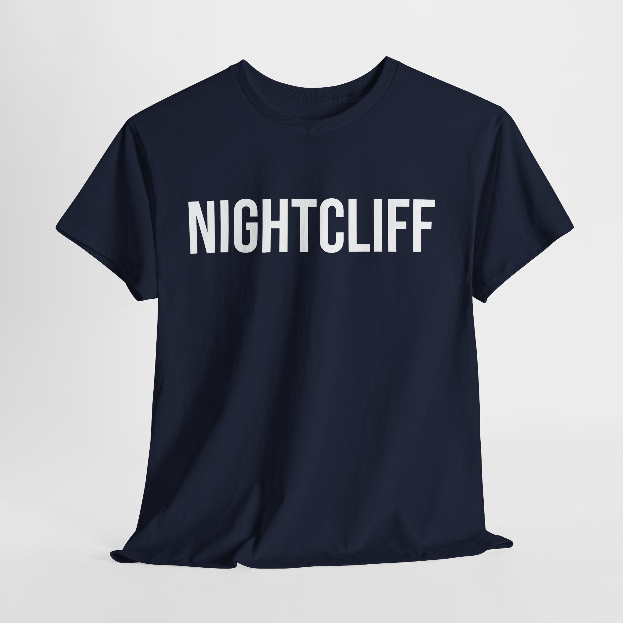 NIGHTCLIFF - Minimal Bold Lettering Cotton T‑Shirt