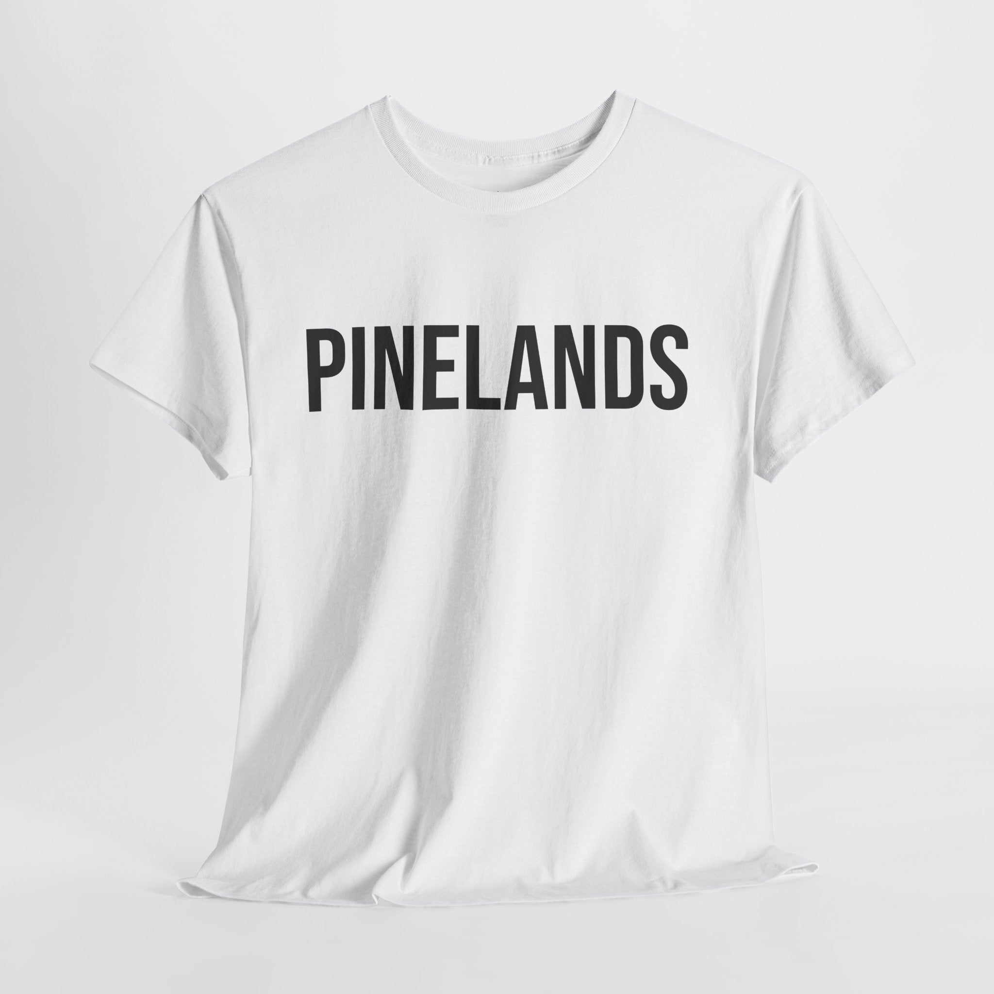 PINELANDS - Minimal Bold Lettering Cotton T‑Shirt