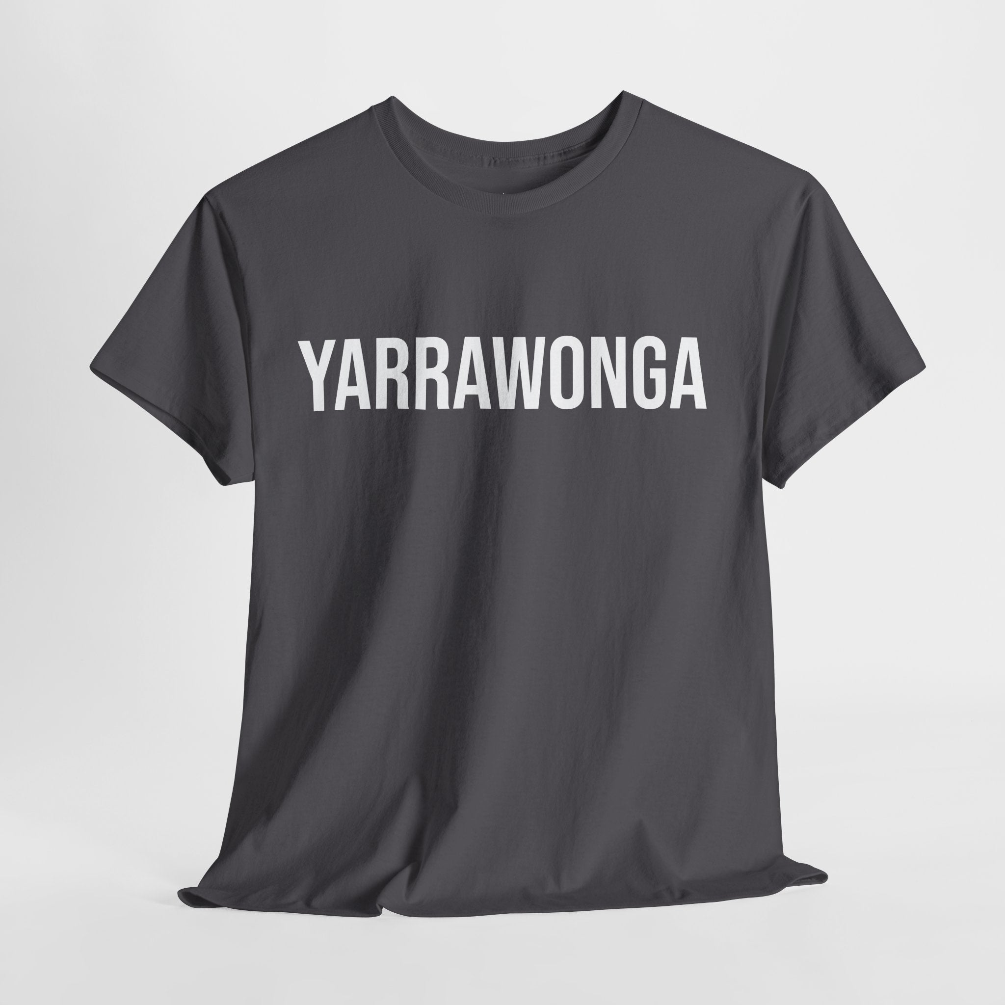 YARRAWONGA - Minimal Bold Lettering Cotton T‑Shirt