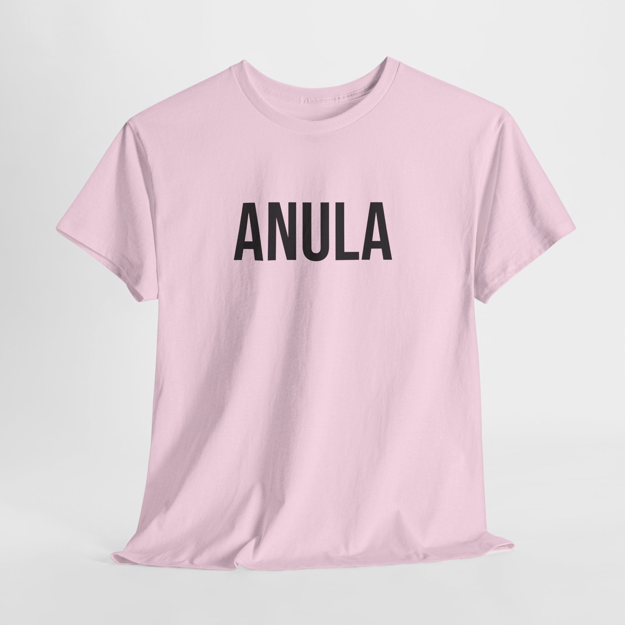 ANULA - Minimal Bold Lettering Cotton T‑Shirt