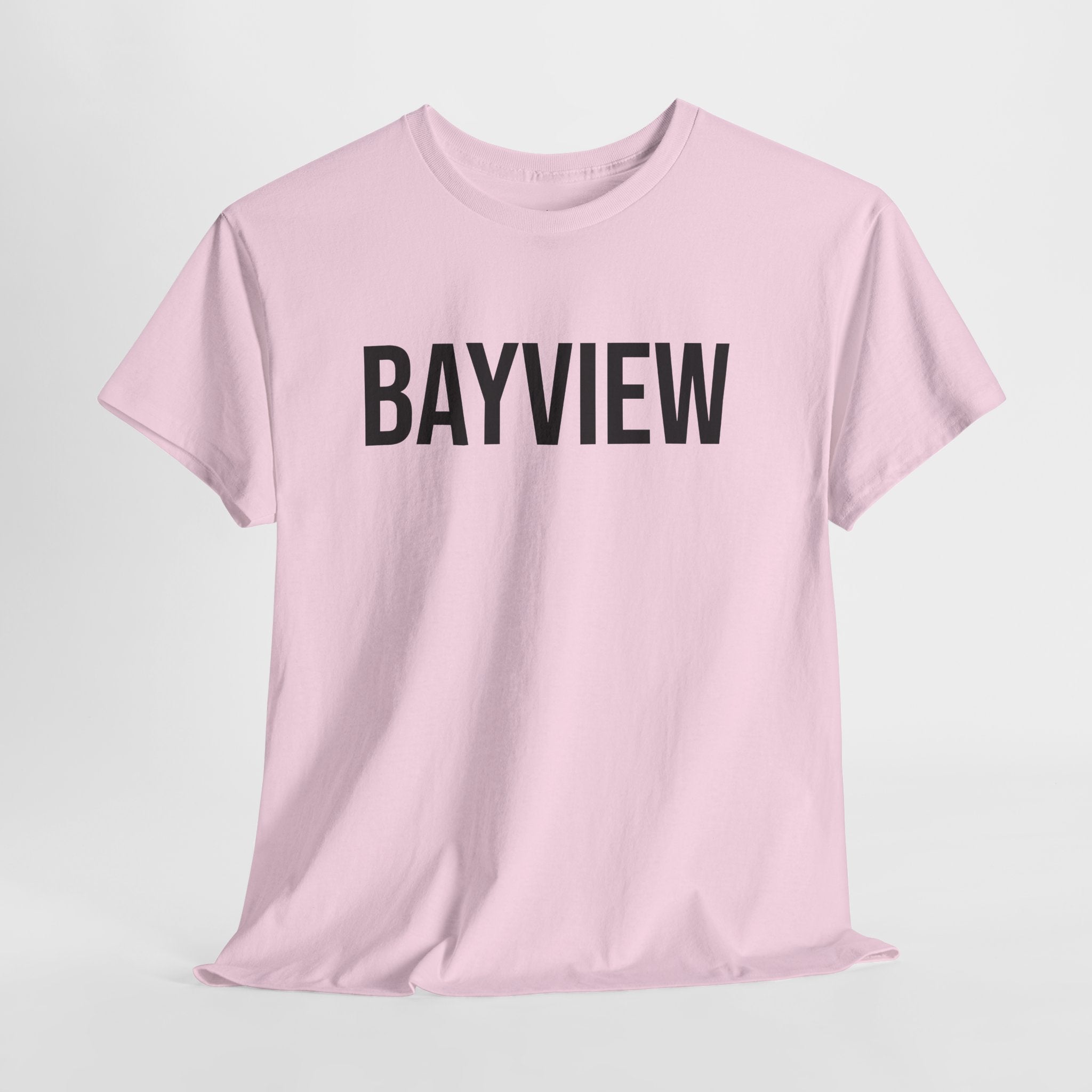 BAYVIEW - Minimal Bold Lettering Cotton T‑Shirt