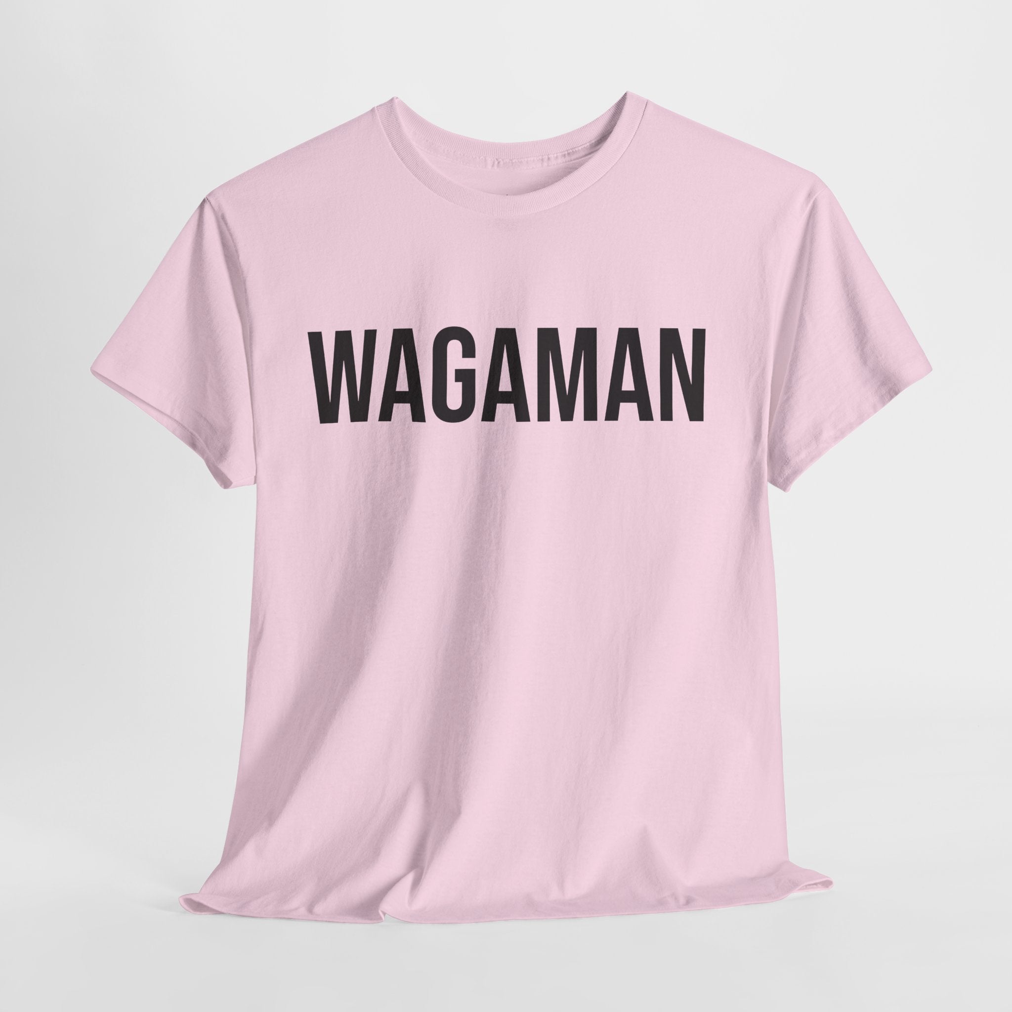 WAGAMAN - Minimal Bold Lettering Cotton T‑Shirt
