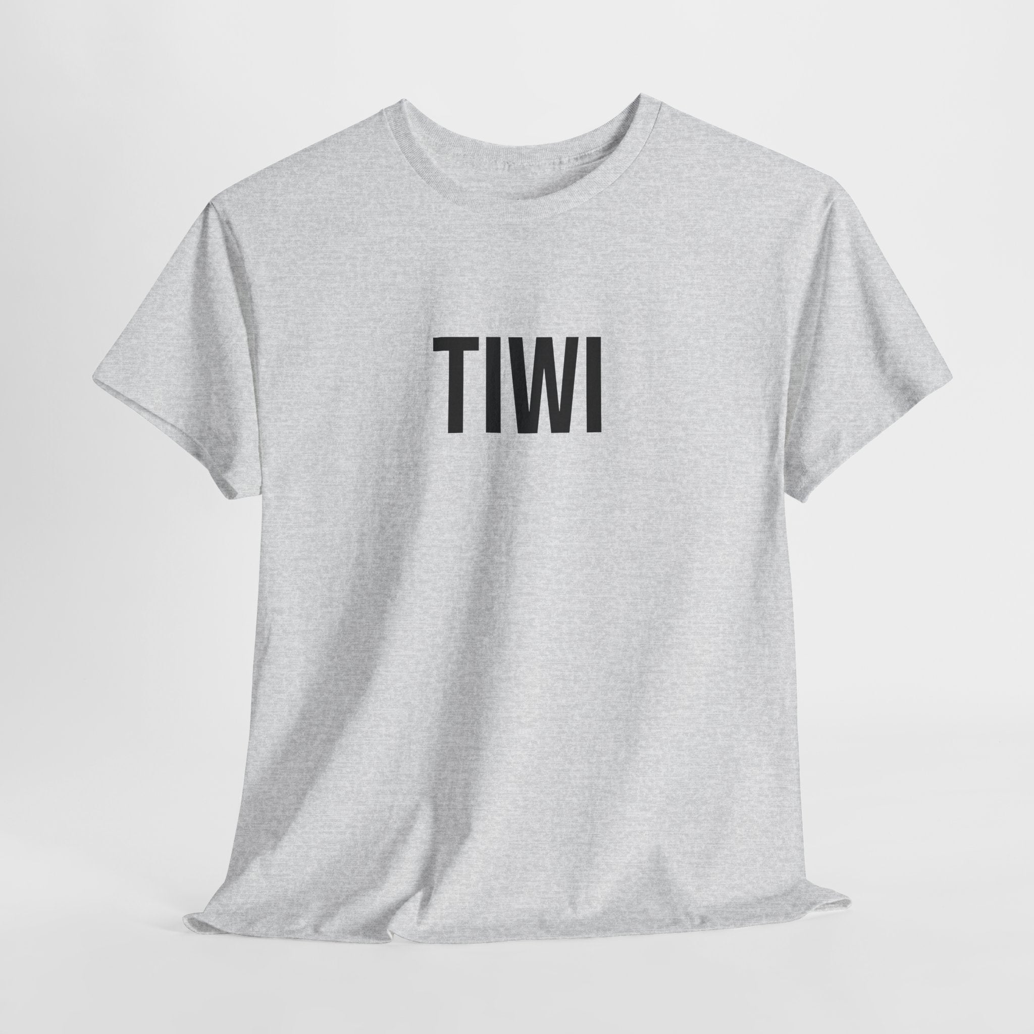 TIWI - Minimal Bold Lettering Cotton T‑Shirt
