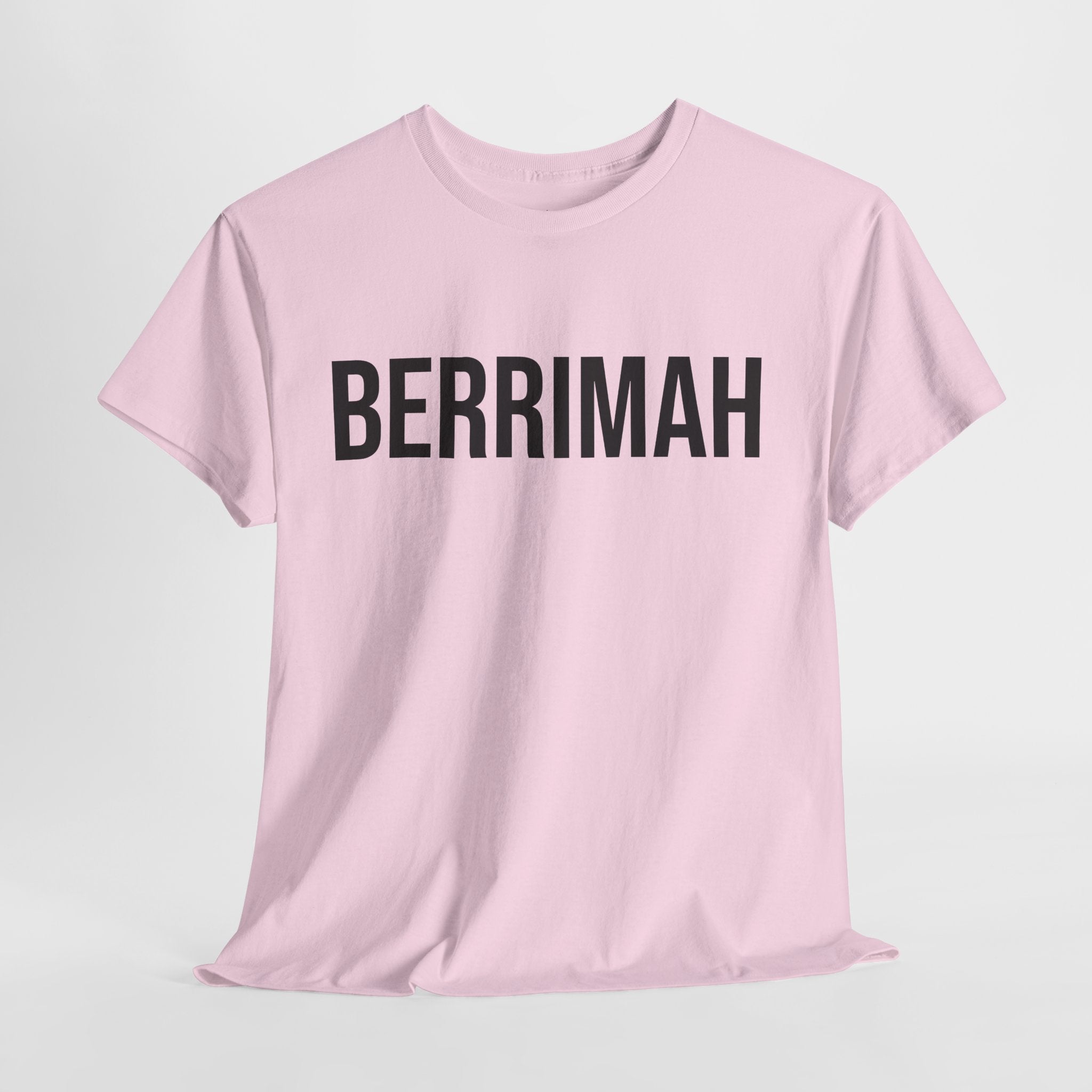 BERRIMAH - Minimal Bold Lettering Cotton T‑Shirt