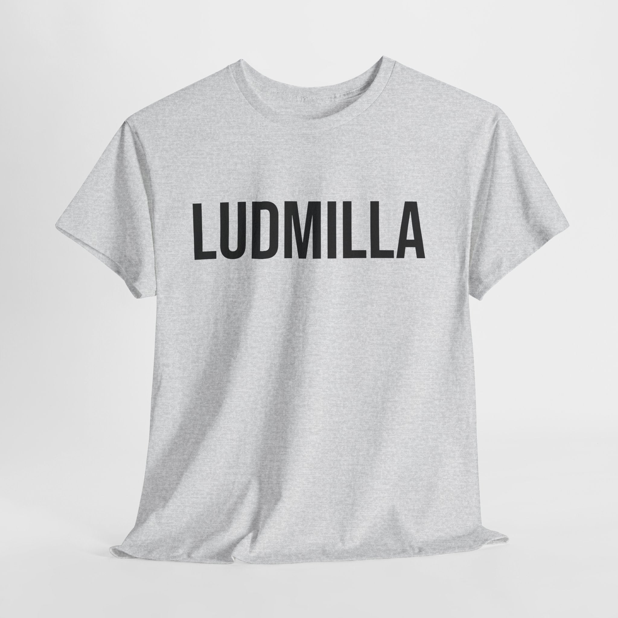 LUDMILLA - Minimal Bold Lettering Cotton T‑Shirt