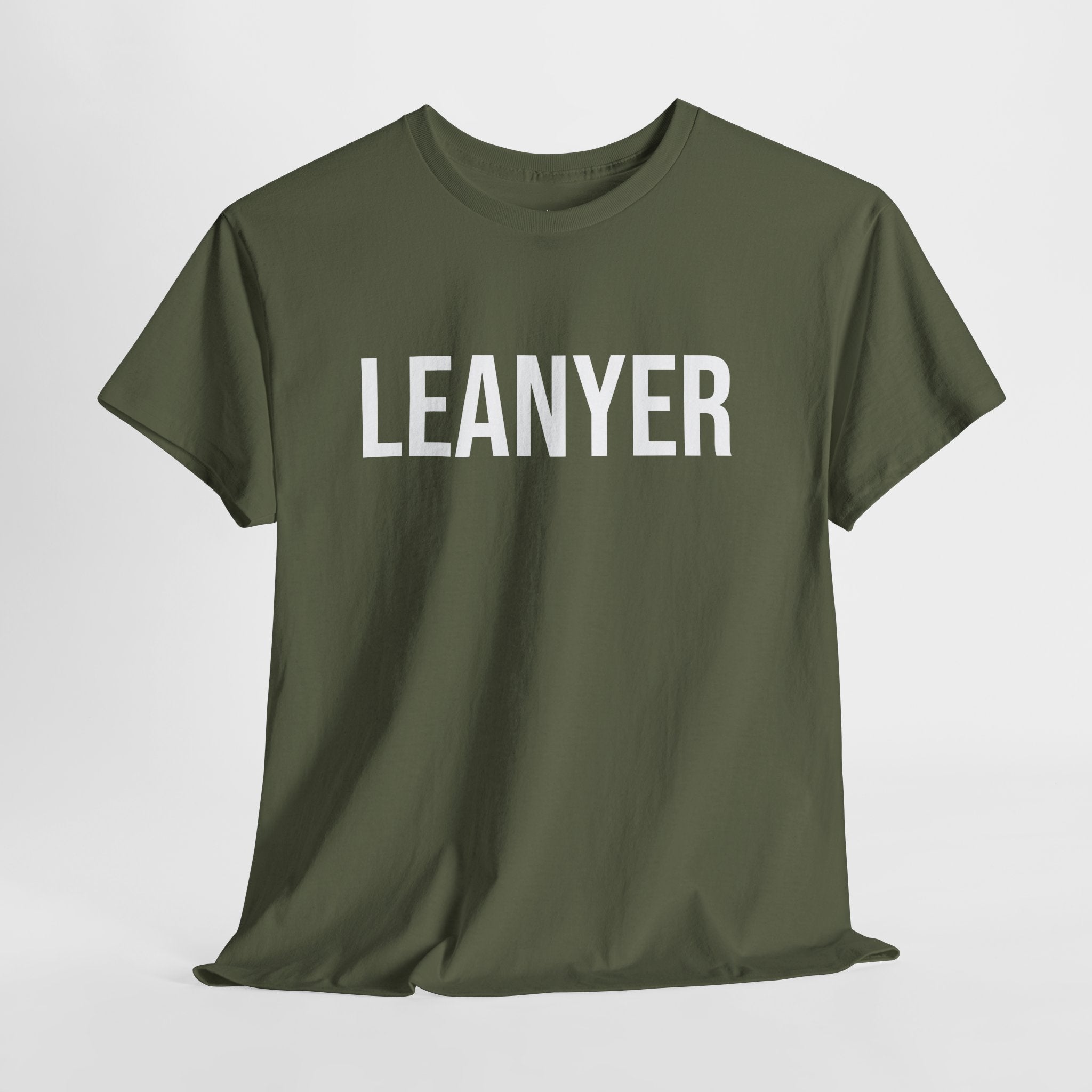 LEANYER - Minimal Bold Lettering Cotton T‑Shirt
