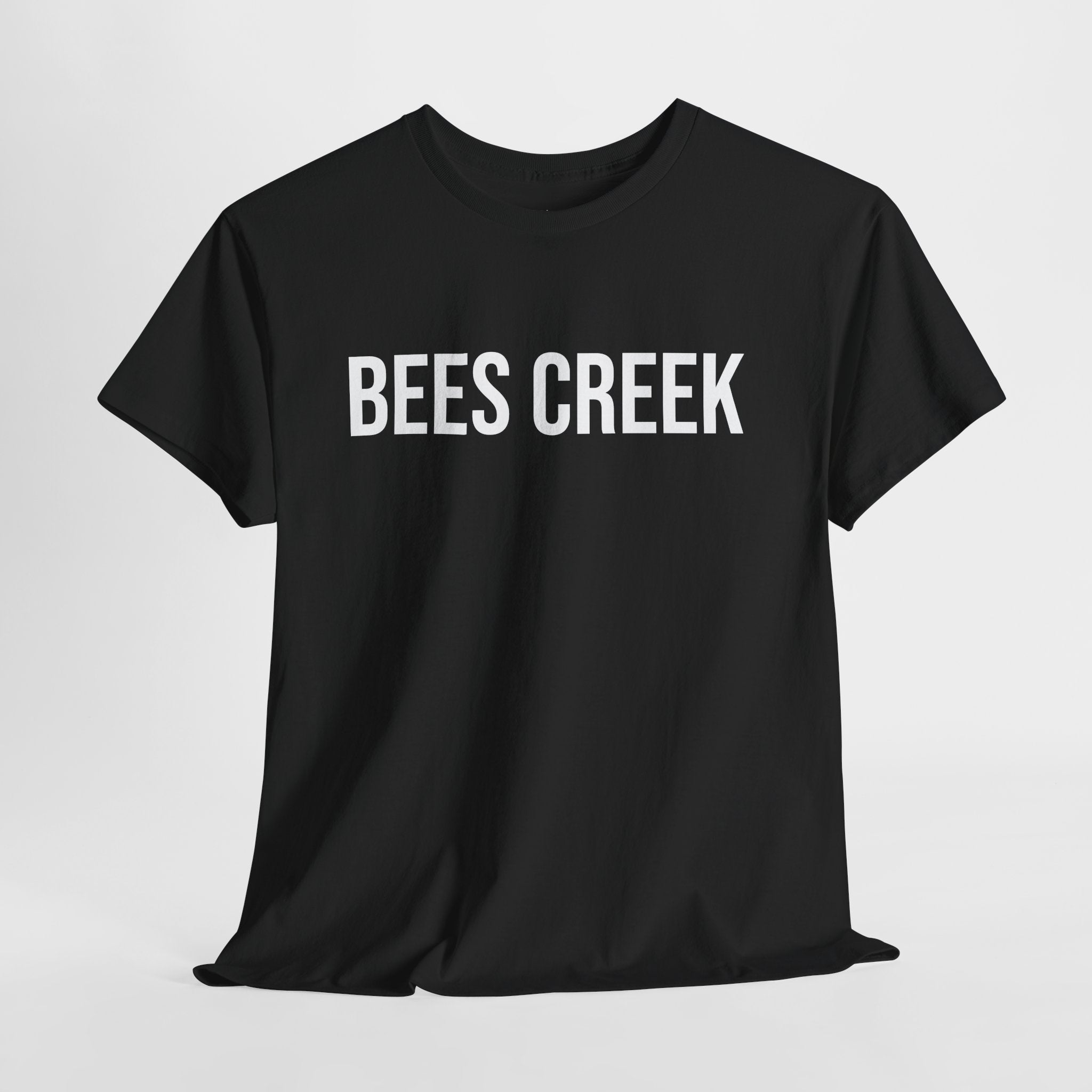 BEES CREEK - Minimal Bold Lettering Cotton T‑Shirt