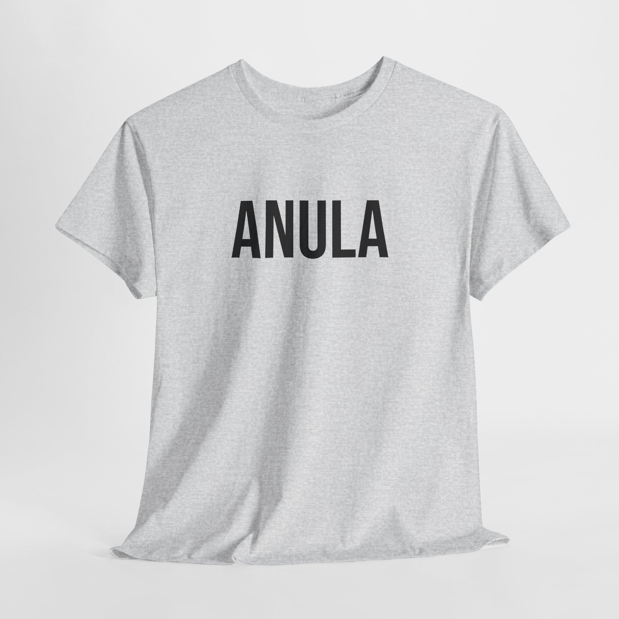 ANULA - Minimal Bold Lettering Cotton T‑Shirt