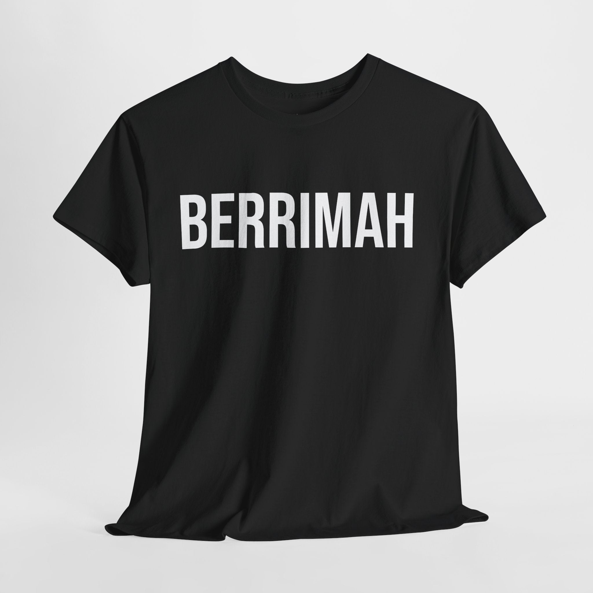 BERRIMAH - Minimal Bold Lettering Cotton T‑Shirt
