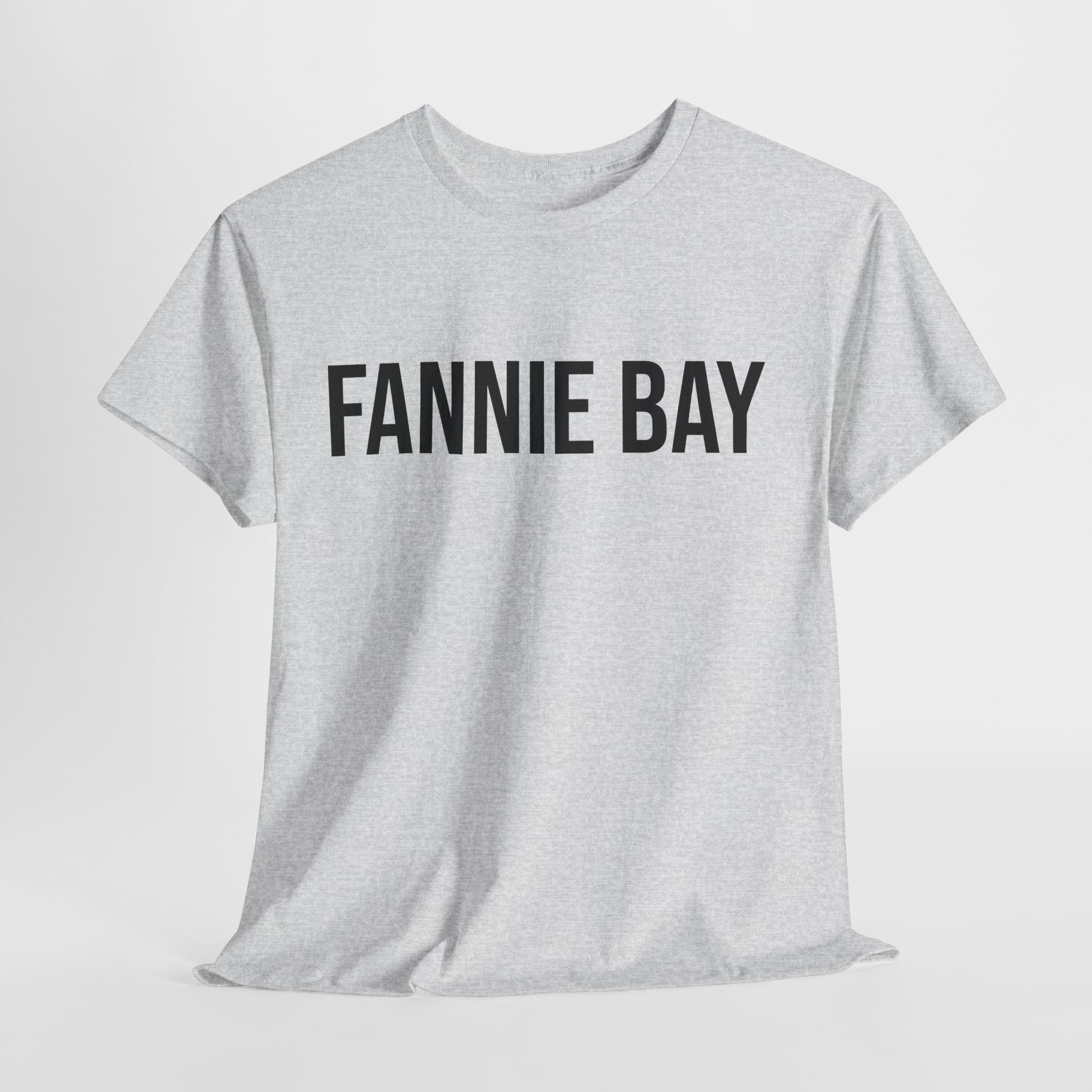 FANNIE BAY - Minimal Bold Lettering Cotton T‑Shirt